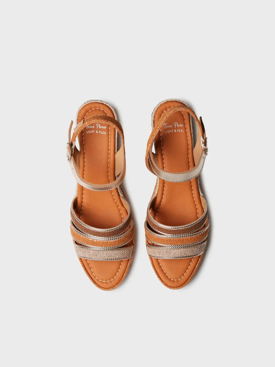 Toni Pons Zenit espadrille cuir compensée 6 cm