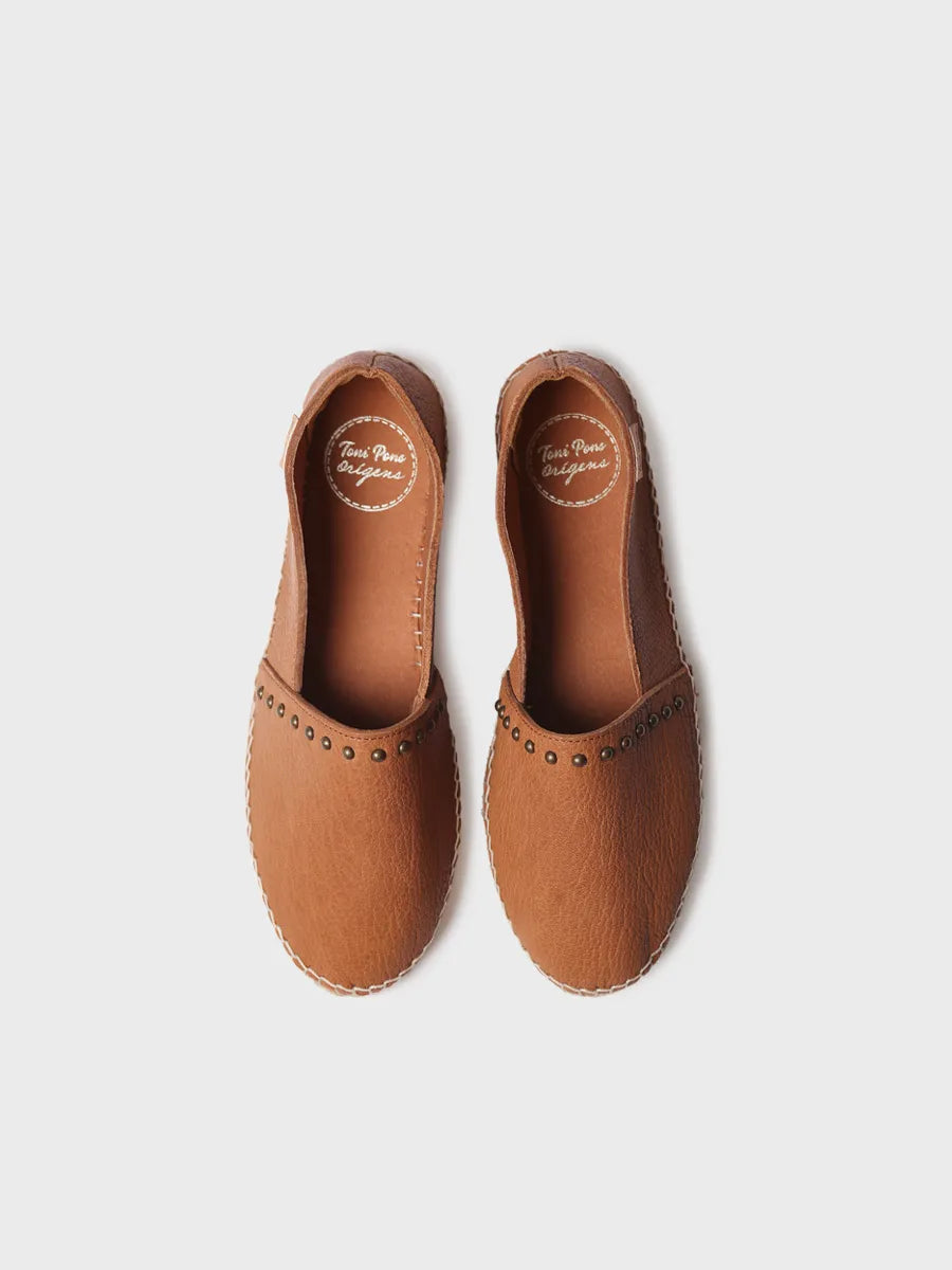 Toni Pons Malta espadrille femme cuir plat cloutée