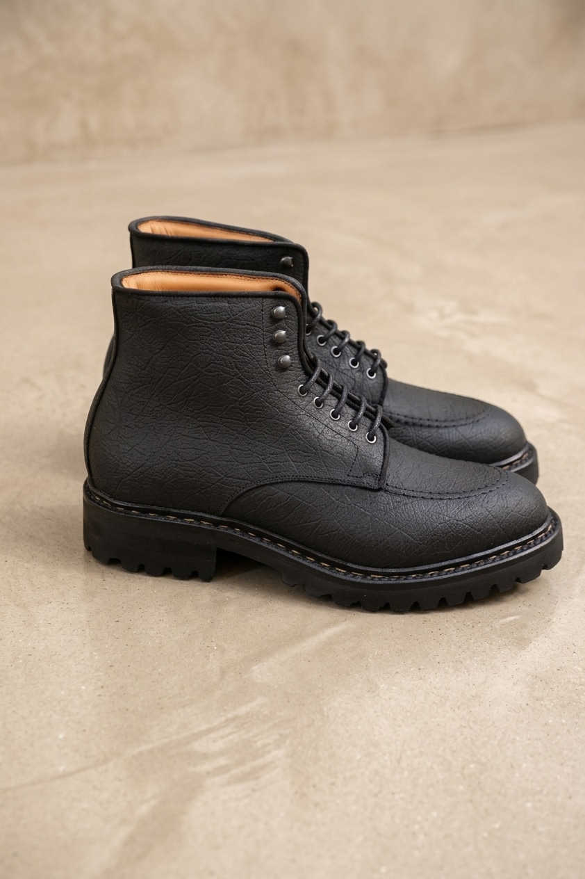 Malfroid Defender Highland boots cuir ciré noir