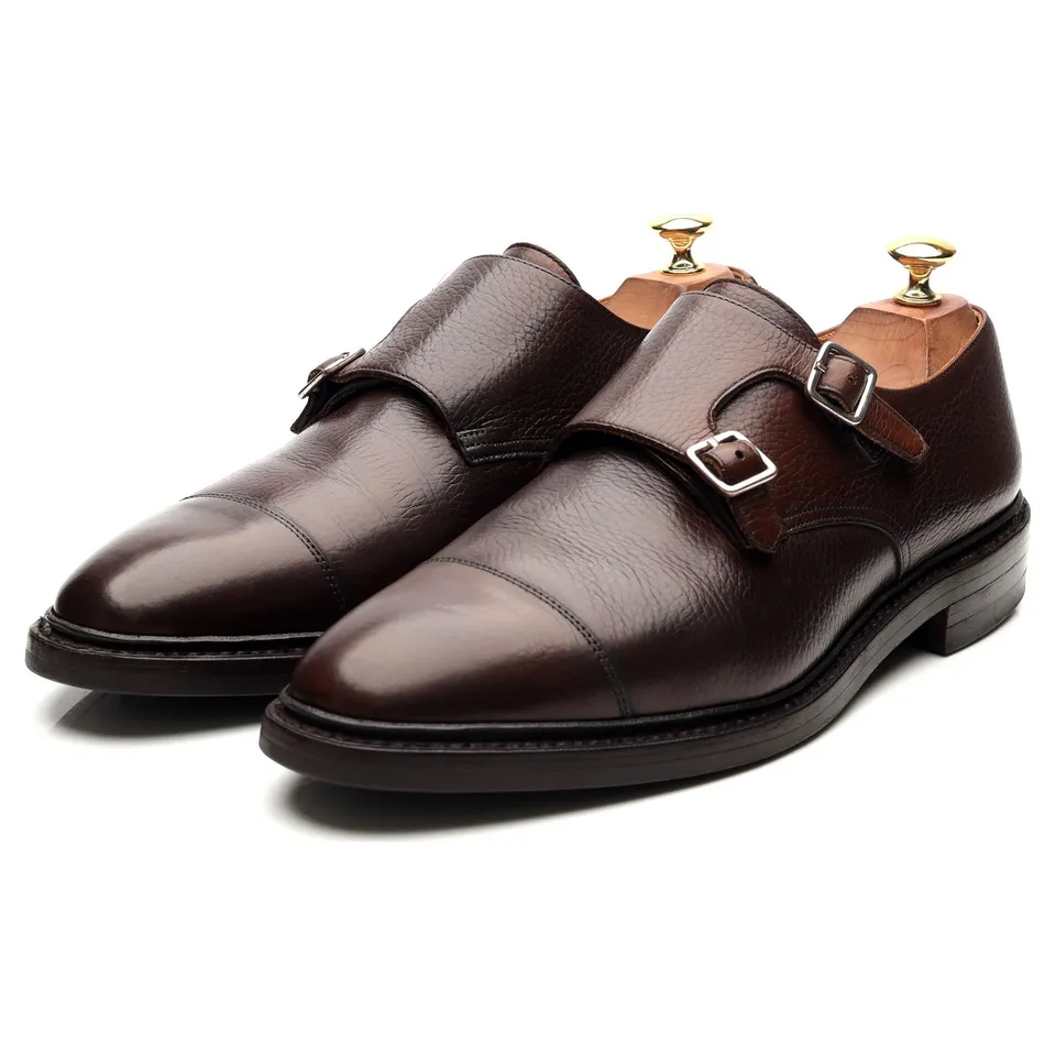 Crockett & Jones Harrogate double monk cuir marron UK 9