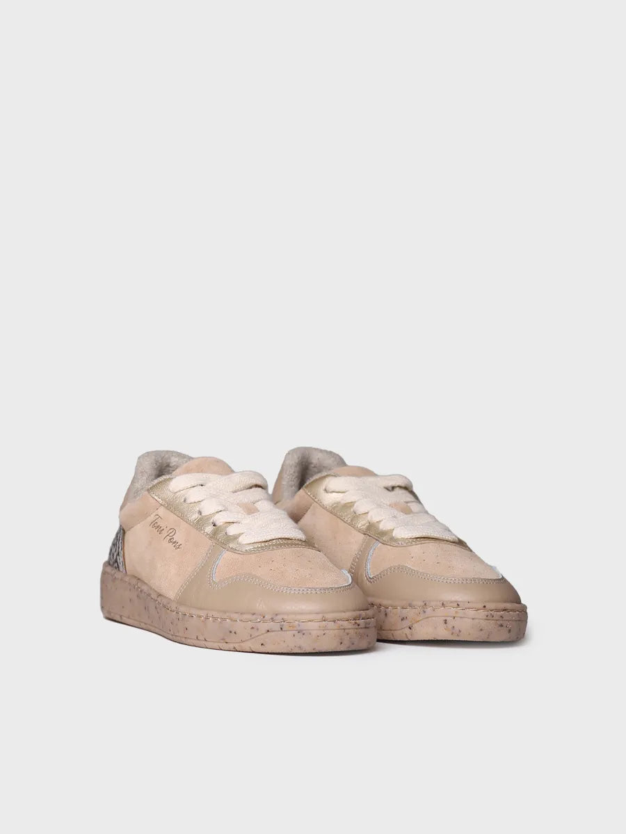 Toni Pons Alexandra baskets beige daim cuir femme