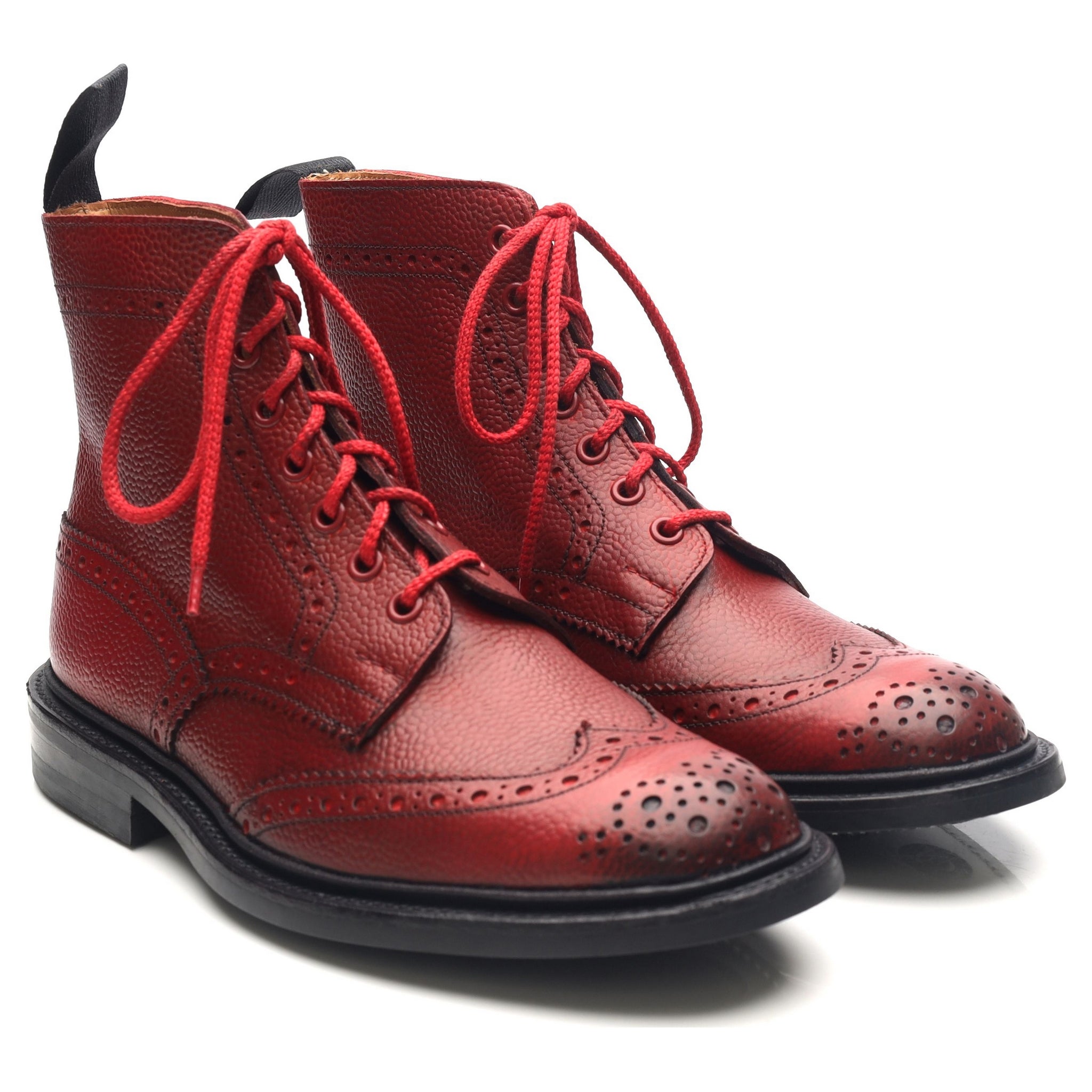 Tricker's Stow Bottes Brogues Cuir Rouge Dainite UK 6.5