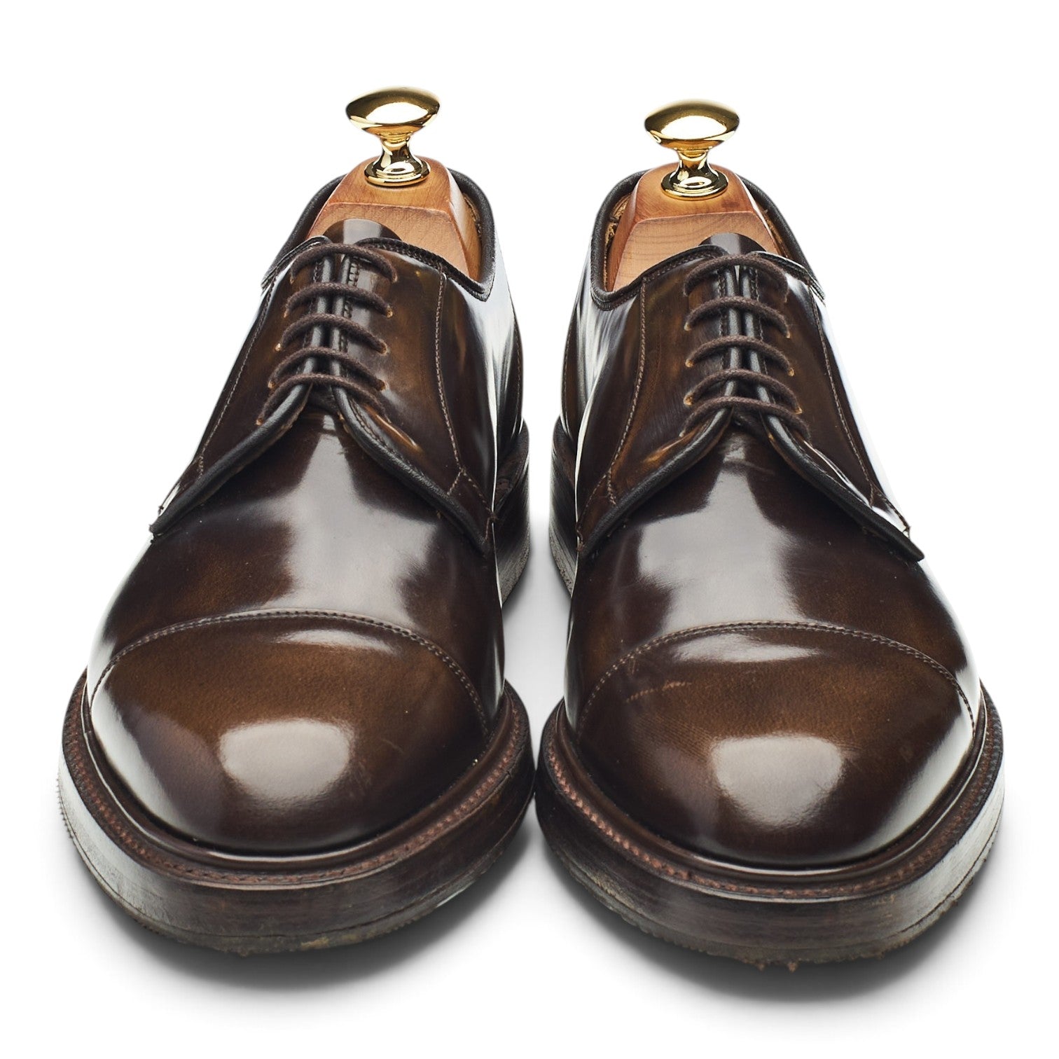 Cheaney Derby cuir marron pointure UK 6 semelle gomme