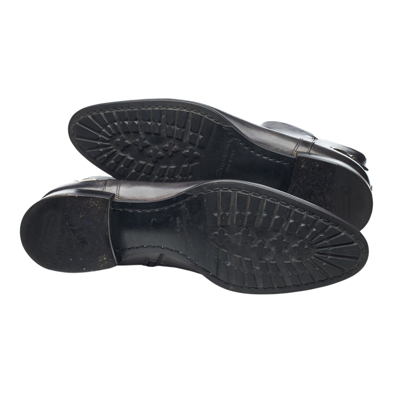 Santoni bottines cuir gris foncé zip UK 7