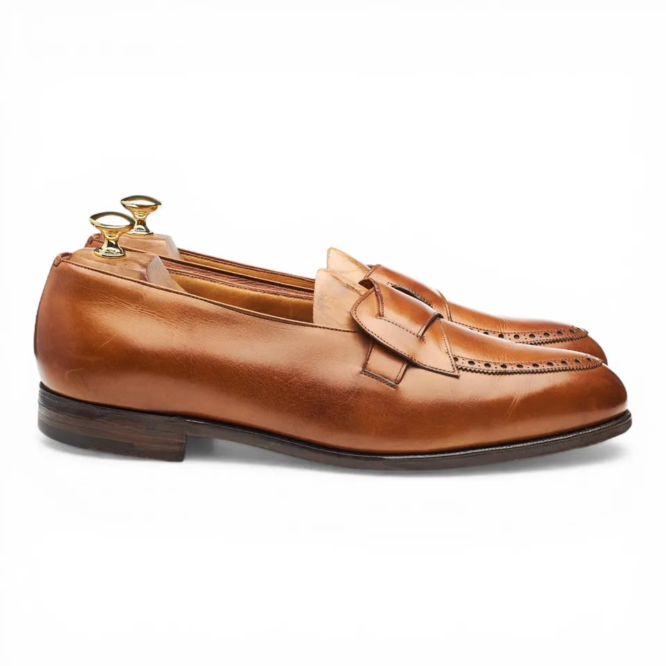 New & Lingwood mocassins cuir marron UK 10 butterfly