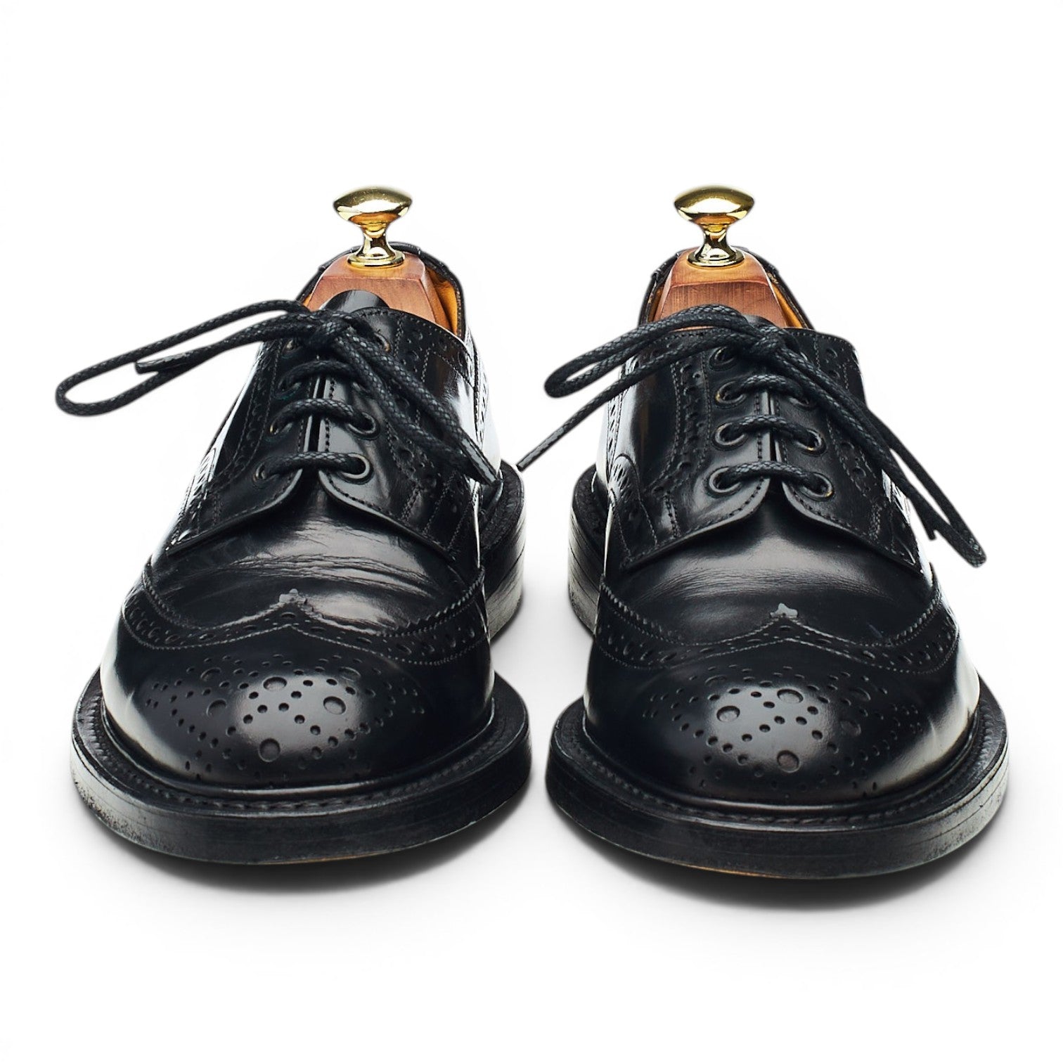 Tricker's Bourton derbys cuir noir UK 7
