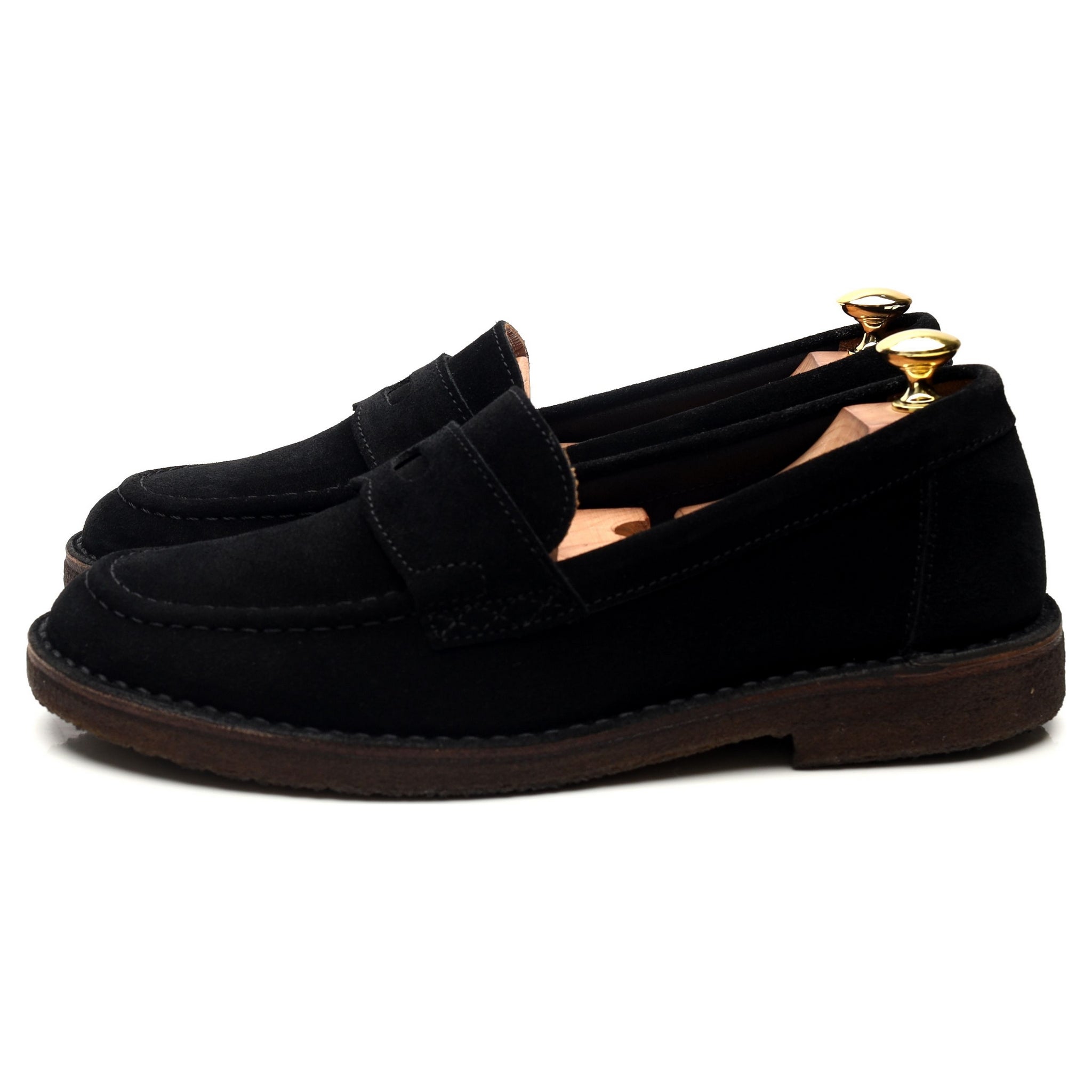 Drake's Canal mocassin daim noir UK 8
