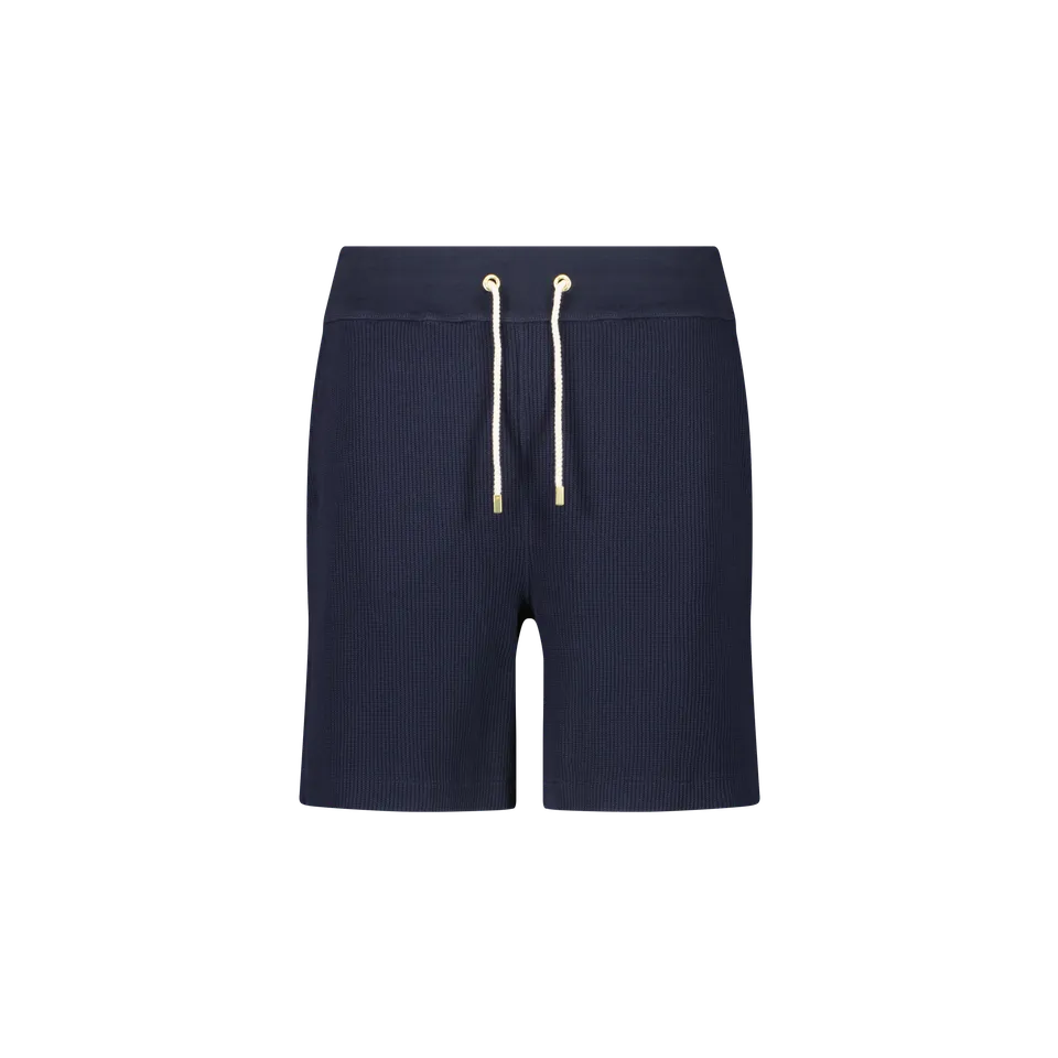 Rivieras Barbades Short Nid d'Abeille Marine Coton