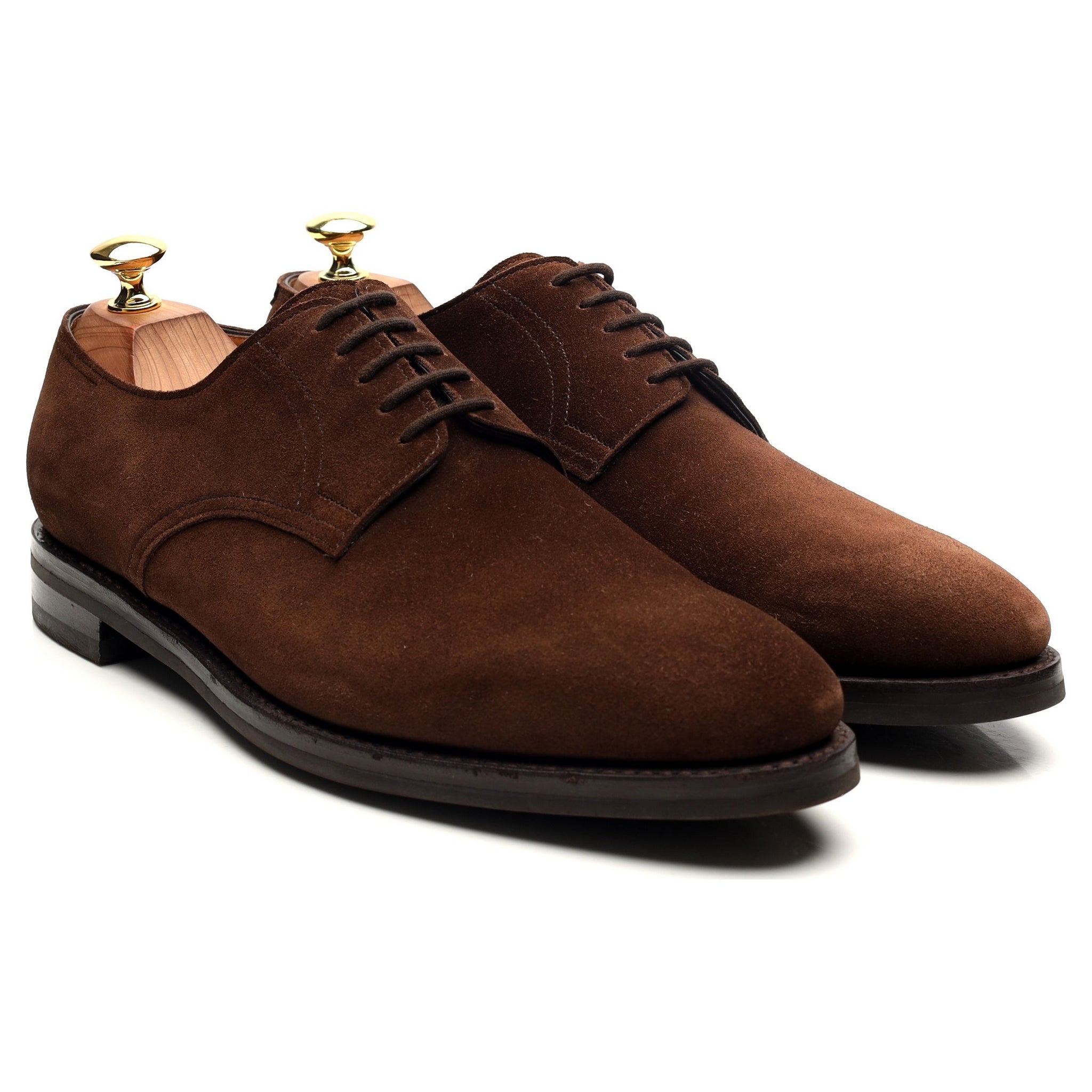 John Lobb Cleve derby daim marron foncé UK 8.5