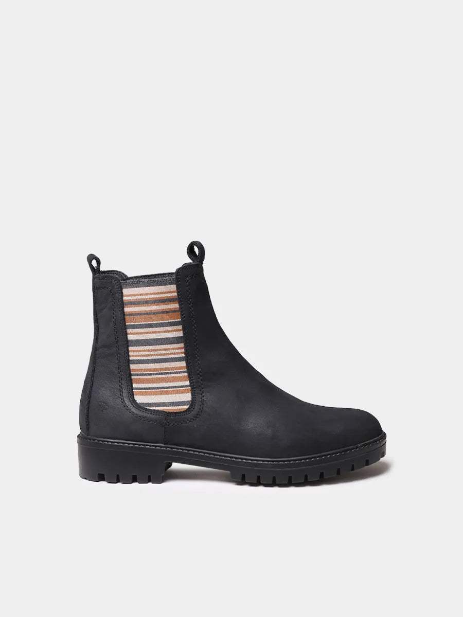 Toni Pons Carla-NR bottines cuir femme élastique rayé