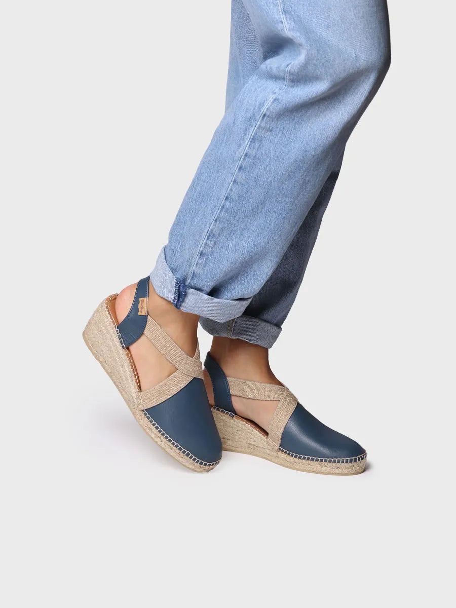 Toni Pons Tossa espadrilles cuir océano talon 6 cm