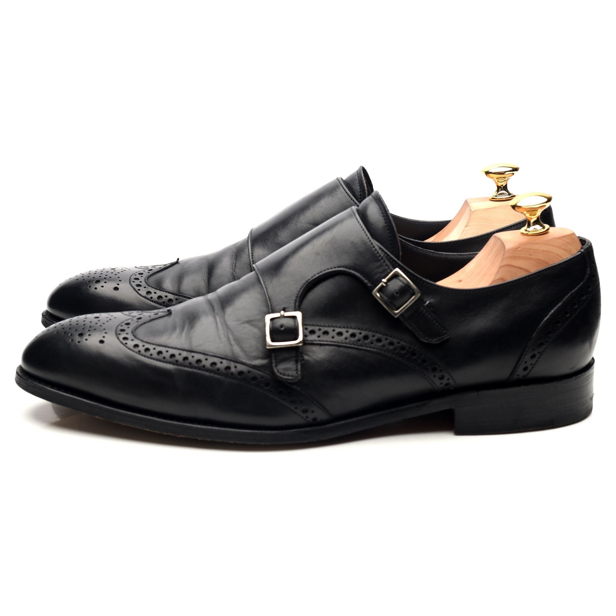 Barker Fleet chaussures monk cuir noir pointure 10,5