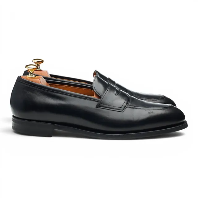Edward Green Piccadilly mocassin cuir noir UK 9,5