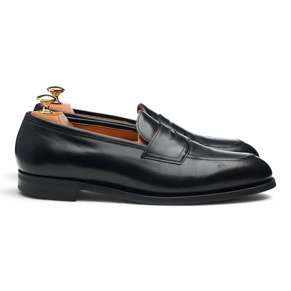 Edward Green Piccadilly mocassin cuir noir UK 9,5