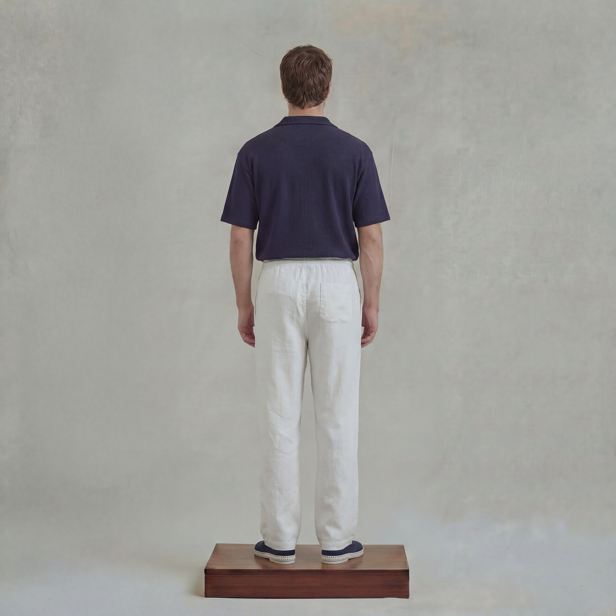 Rivieras Porto pantalon lin blanc coupe droite
