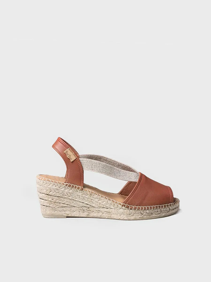 Toni Pons Teide-P espadrille cuir compensée 6 cm