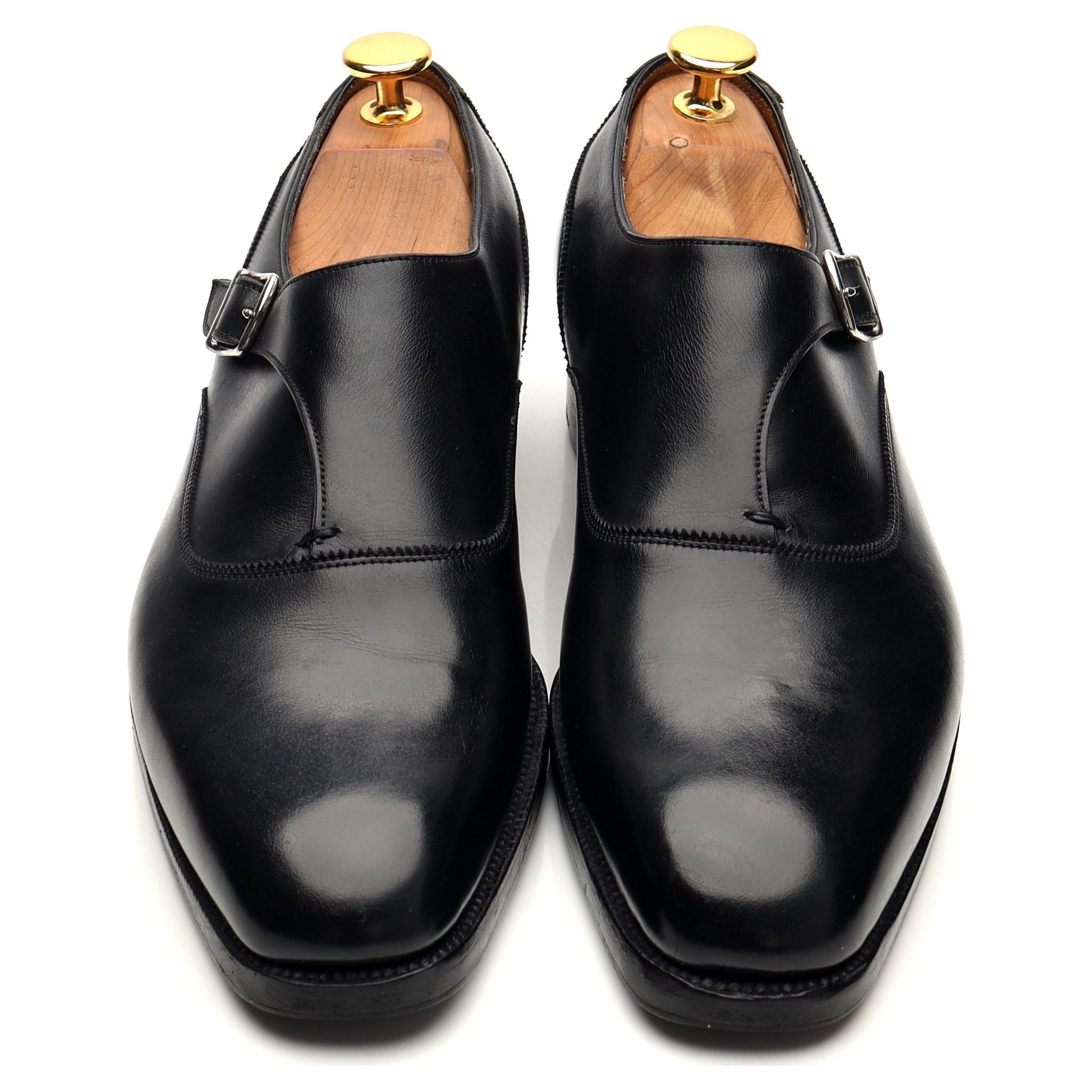 Gaziano & Girling Bespoke monk cuir noir 6.5