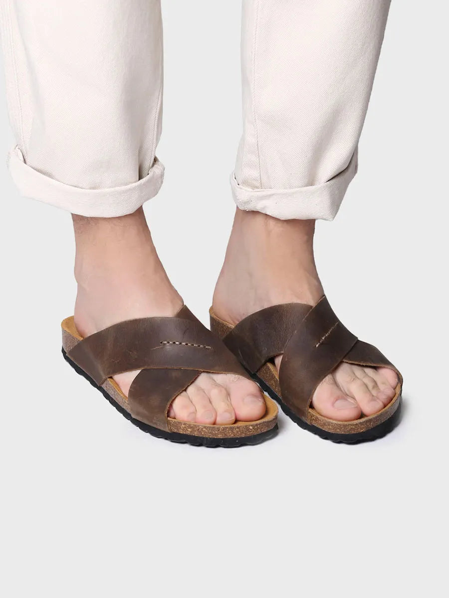 Toni Pons Gol-PE sandales homme kaki cuir huile