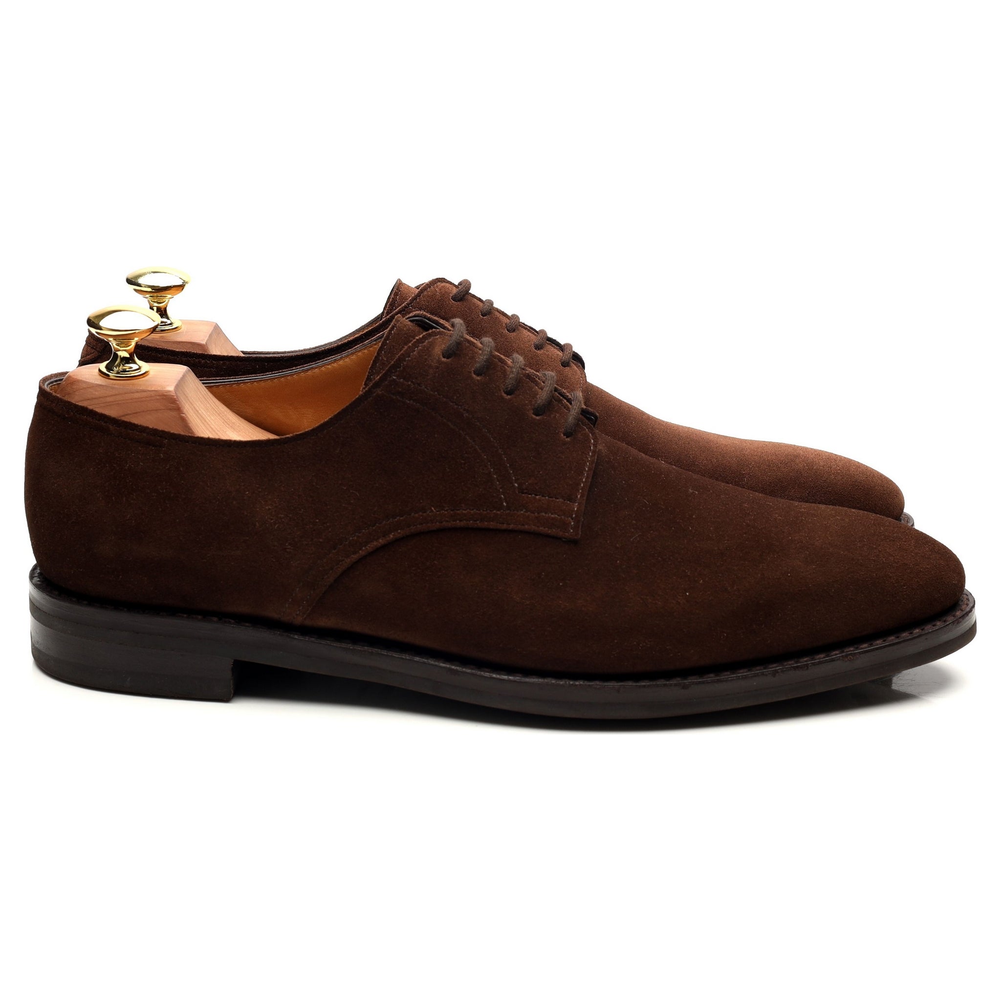 John Lobb Cleve derby daim marron foncé UK 8.5