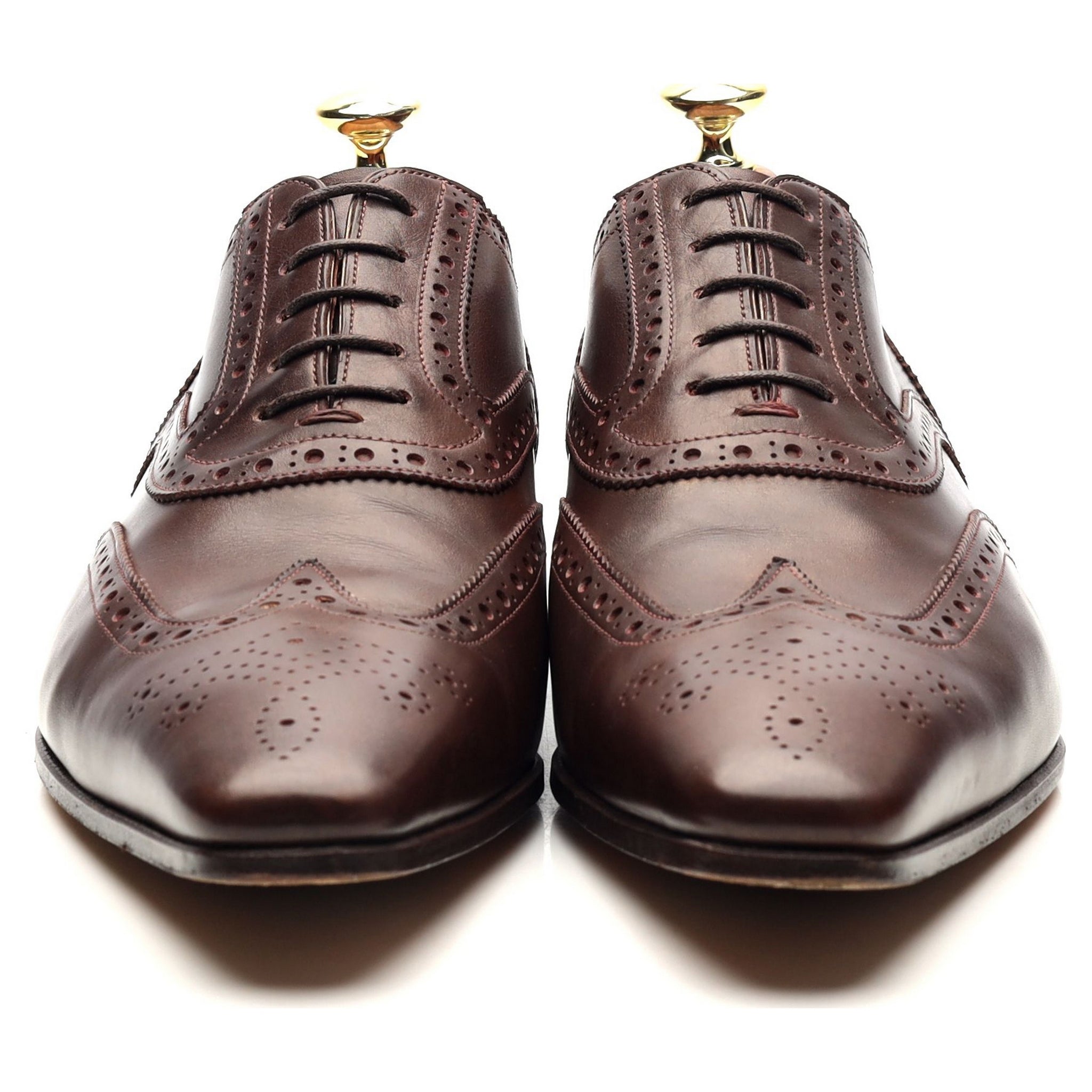 Santoni richelieu brogue cuir marron foncé UK 7