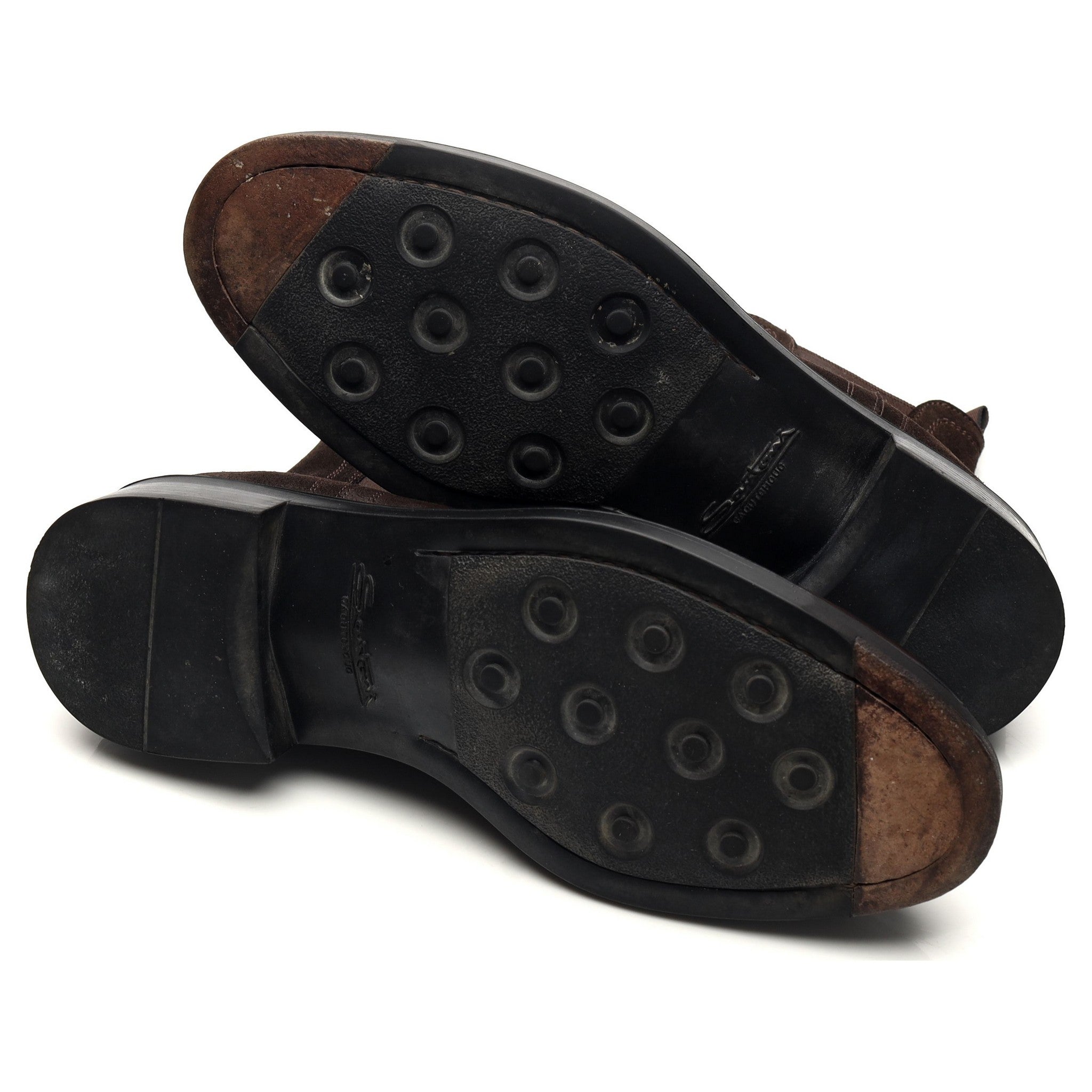 Santoni Chelsea bottines daim marron foncé 7