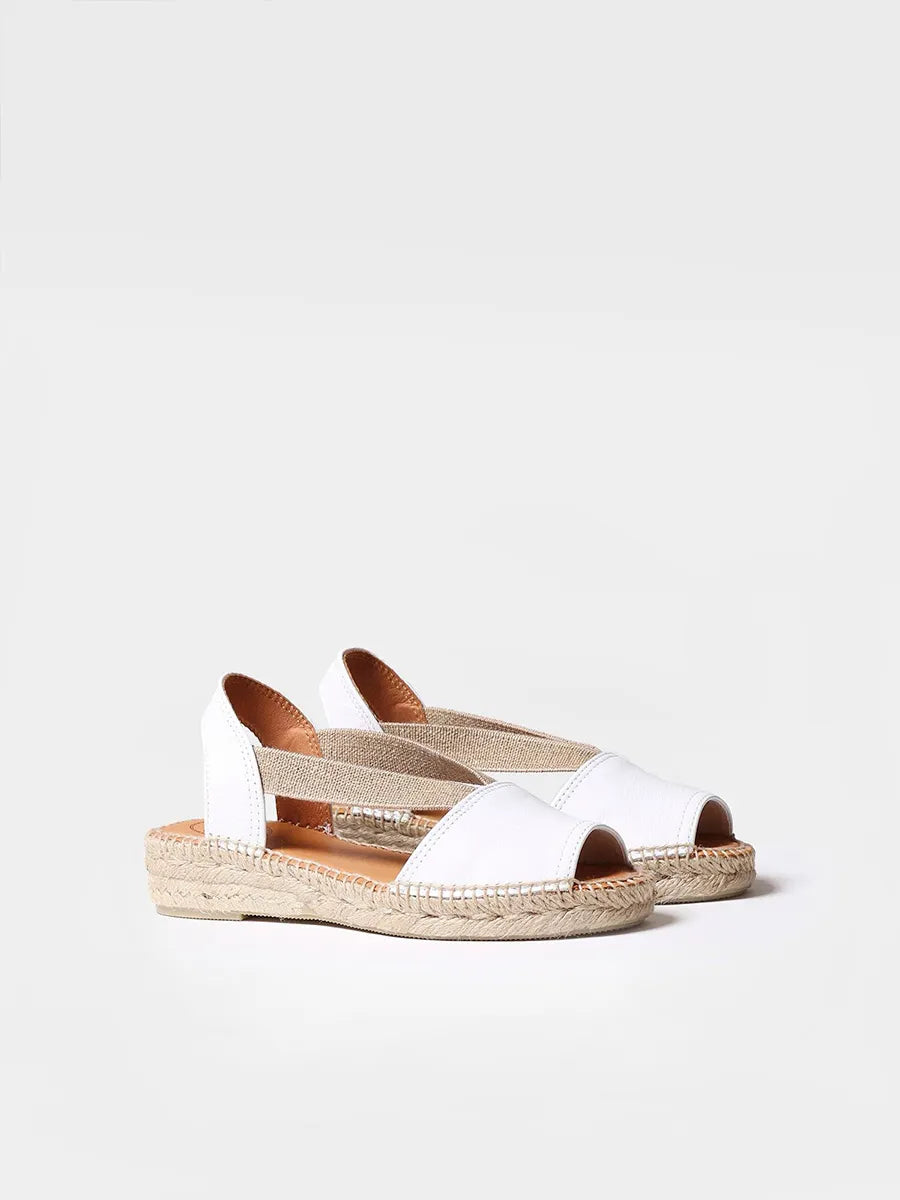 Toni Pons Etna sandale cuir plate blanc élastique