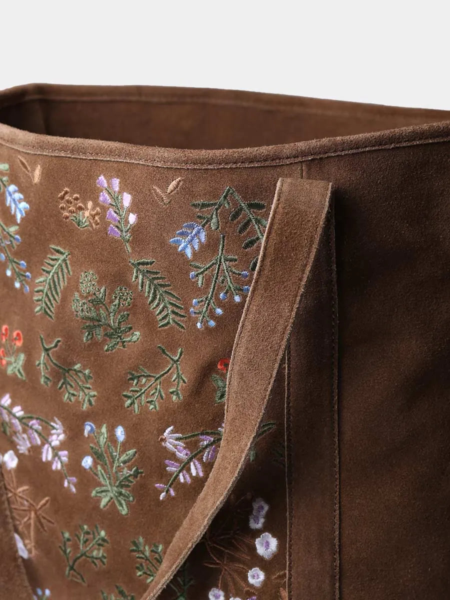 Toni Pons Siurana sac cuir broderie florale