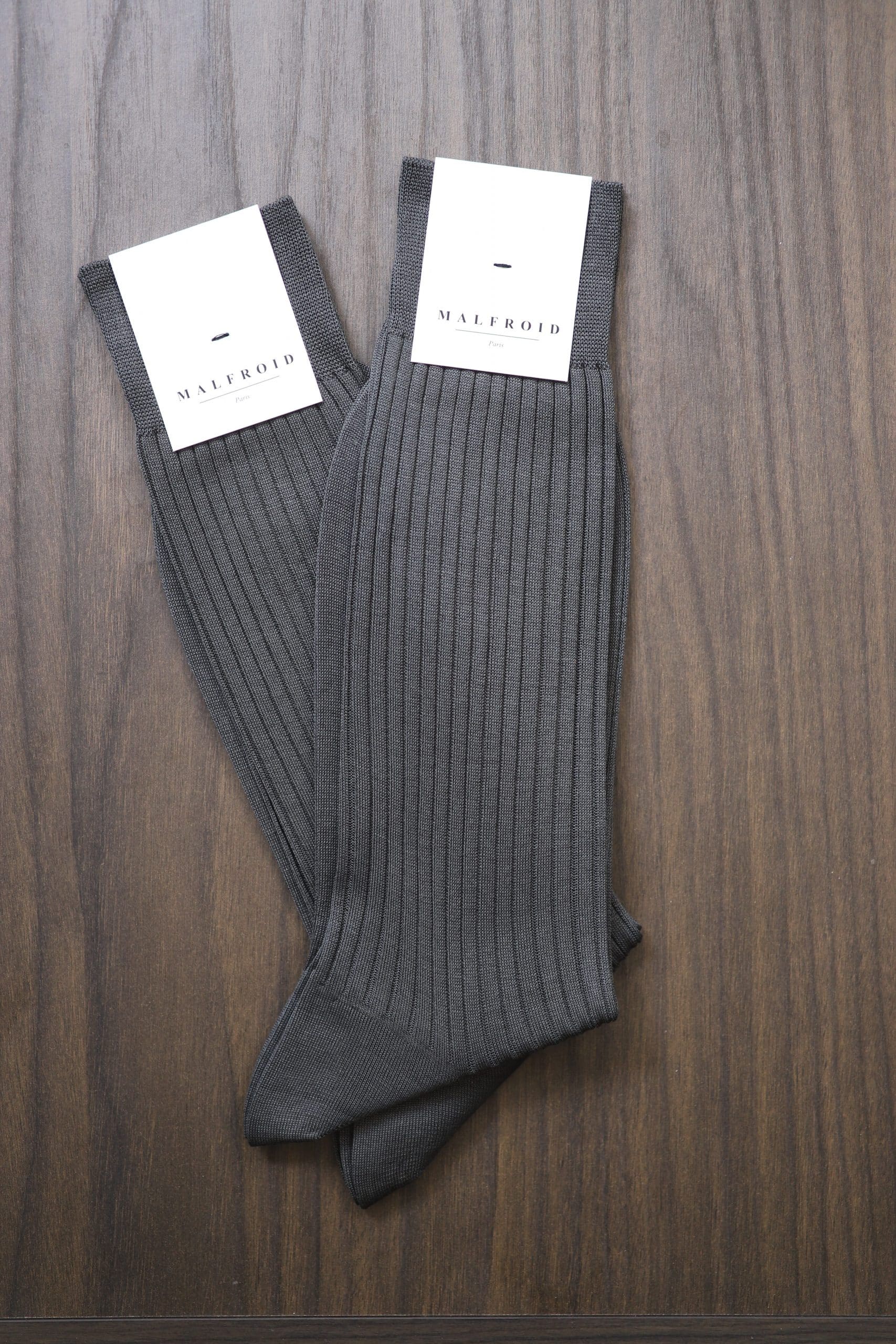 Malfroid chaussettes coton mercerisé gris