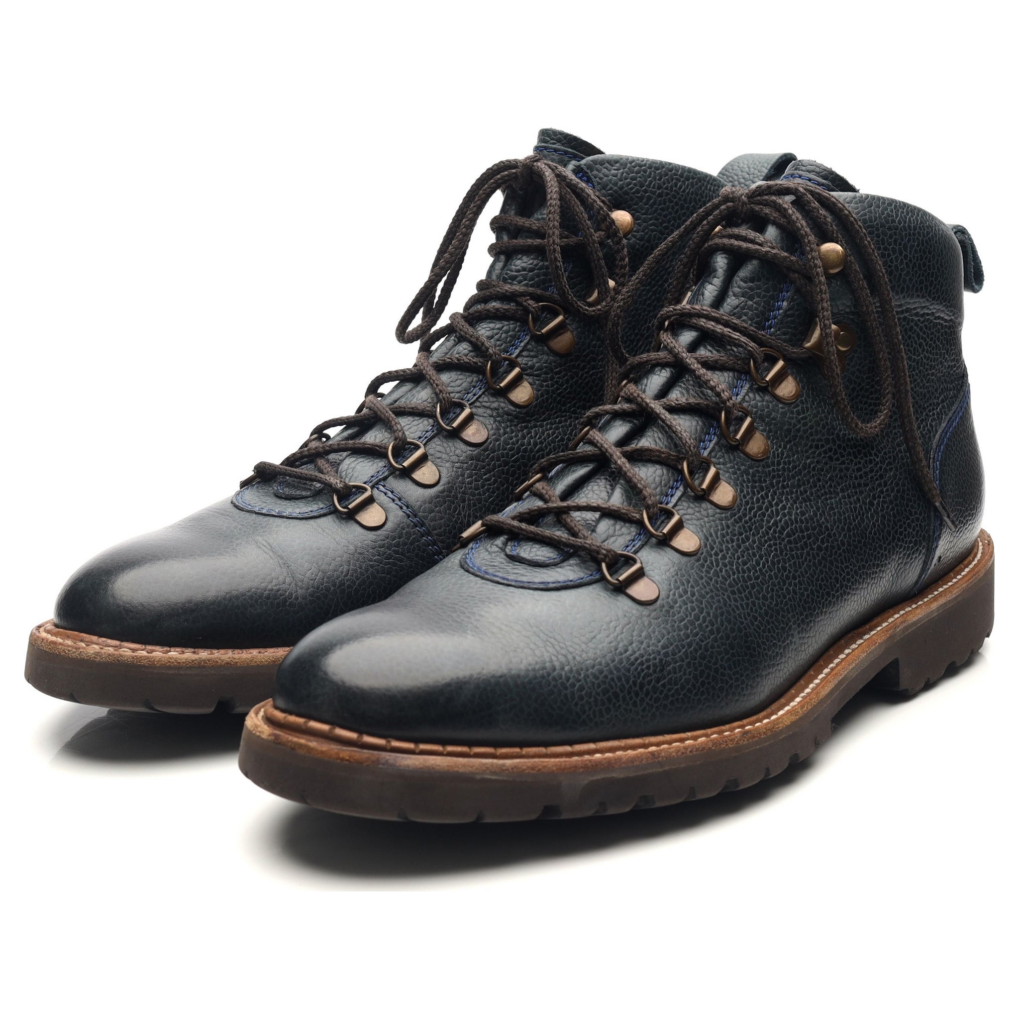 Barker Glencoe boots cuir bleu marine pointure UK 9,5