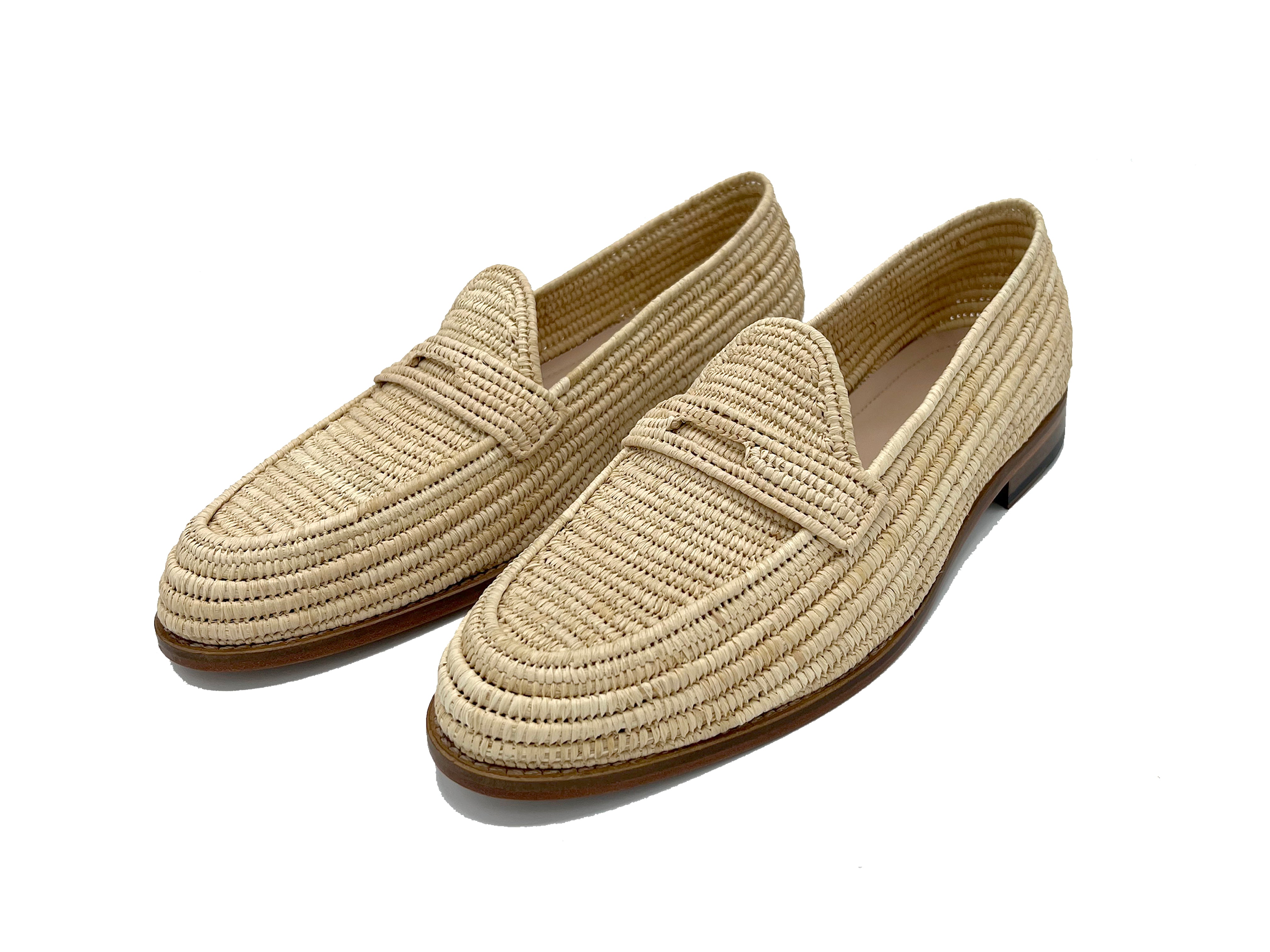 Contre-Allée Polo mocassin raphia naturel vert