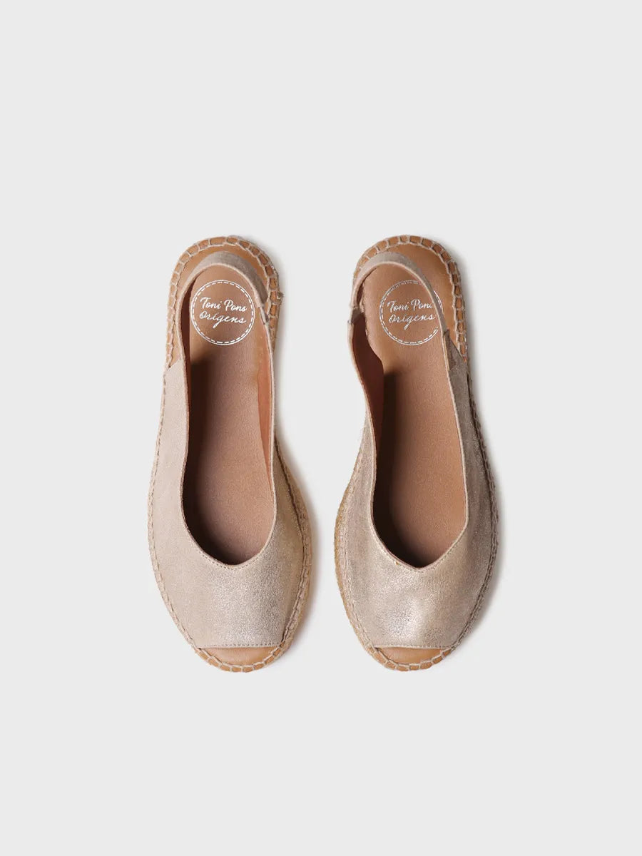 Toni Pons Erica-AS espadrille cuir brillant Champagne