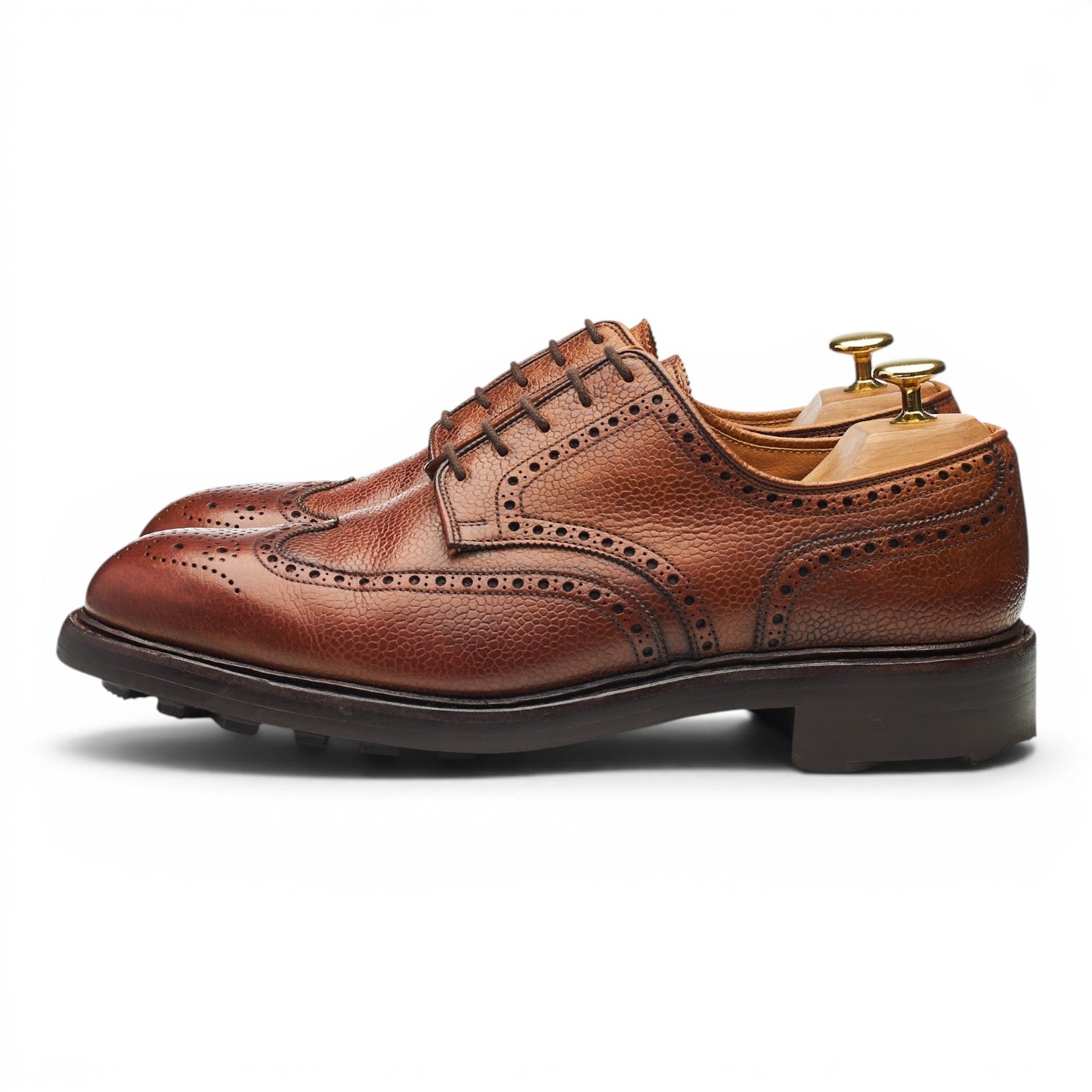 Holland & Holland derby brogue grain marron UK 8