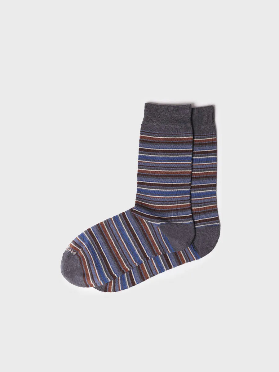 Toni Pons Quel-BR chaussettes coton rayées taupe
