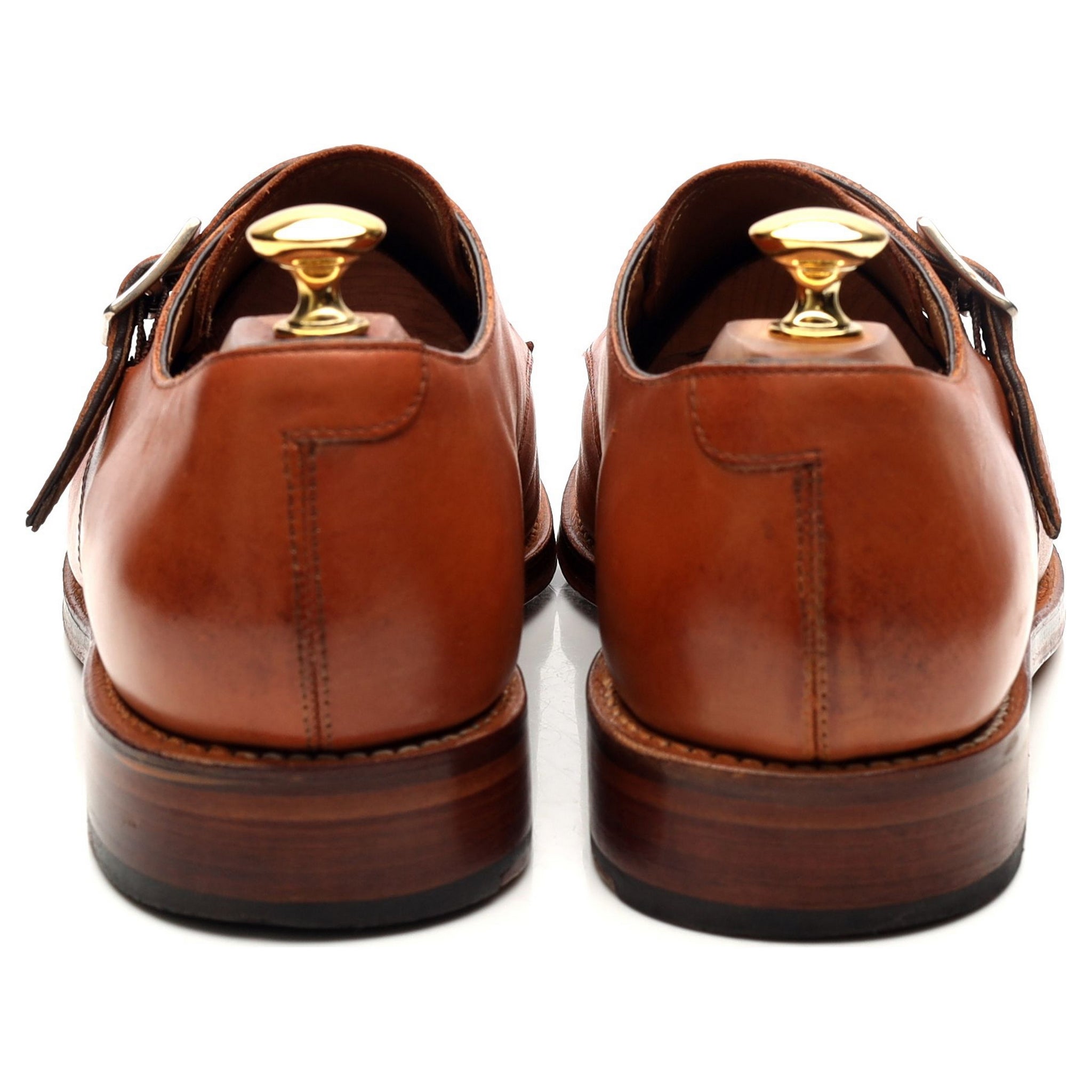 Grenson Nathan chaussures monk cuir cognac UK 9