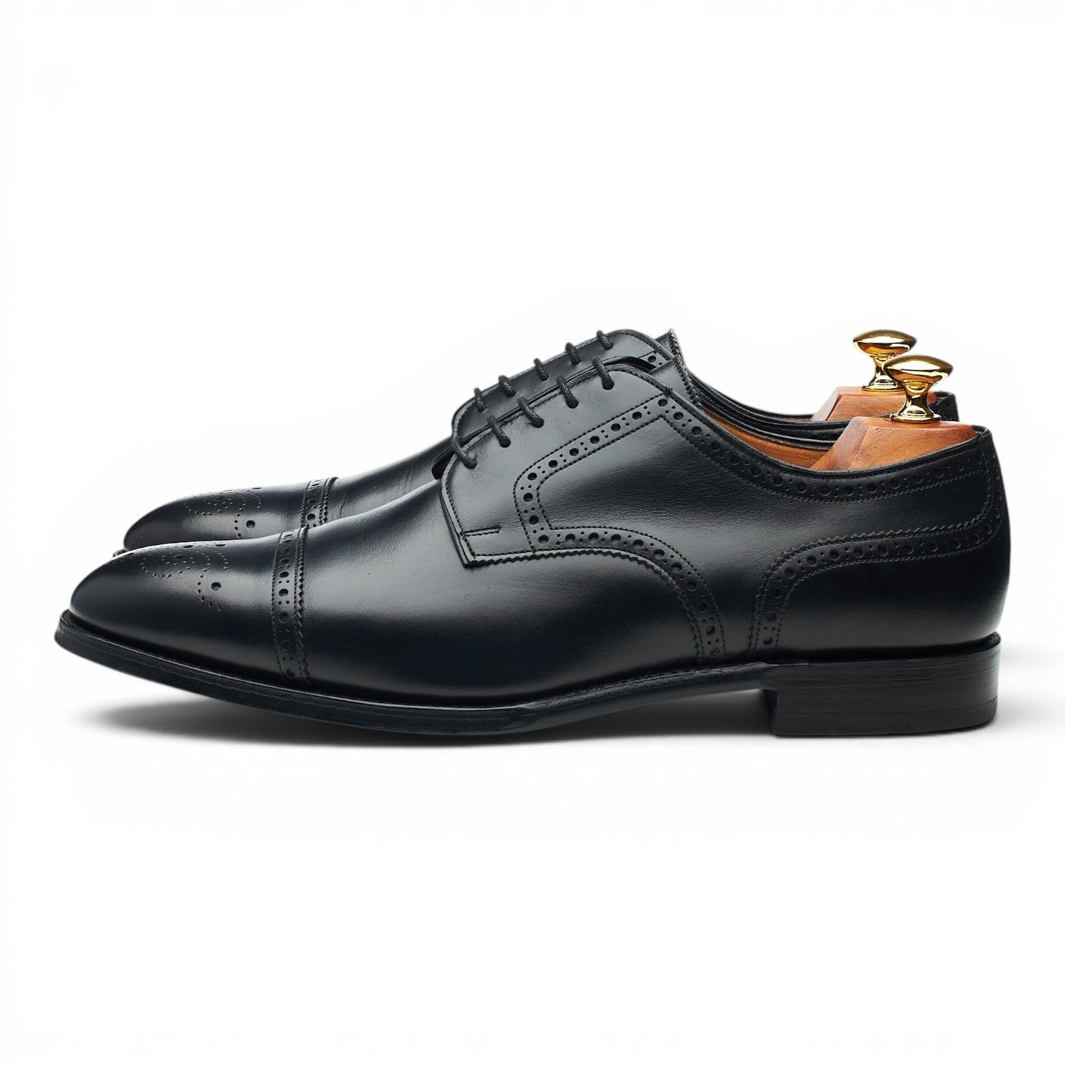 Gieves & Hawkes Derby cuir noir pointure UK 9 cousu Goodyear