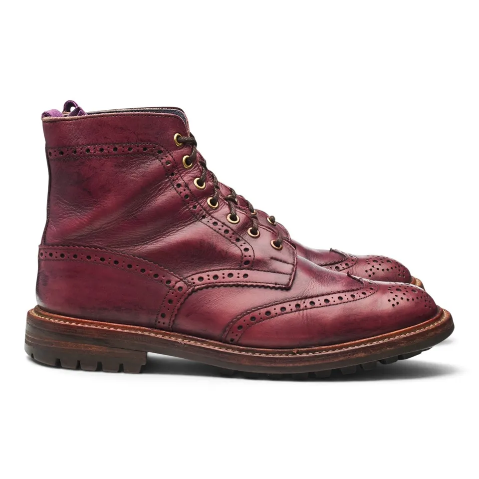 Tricker's Stow boots cuir violet pointure UK 9.5