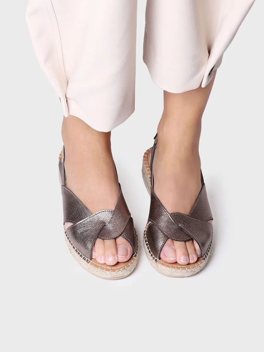 Toni Pons Enola-P espadrilles cuir ouvertes compensées