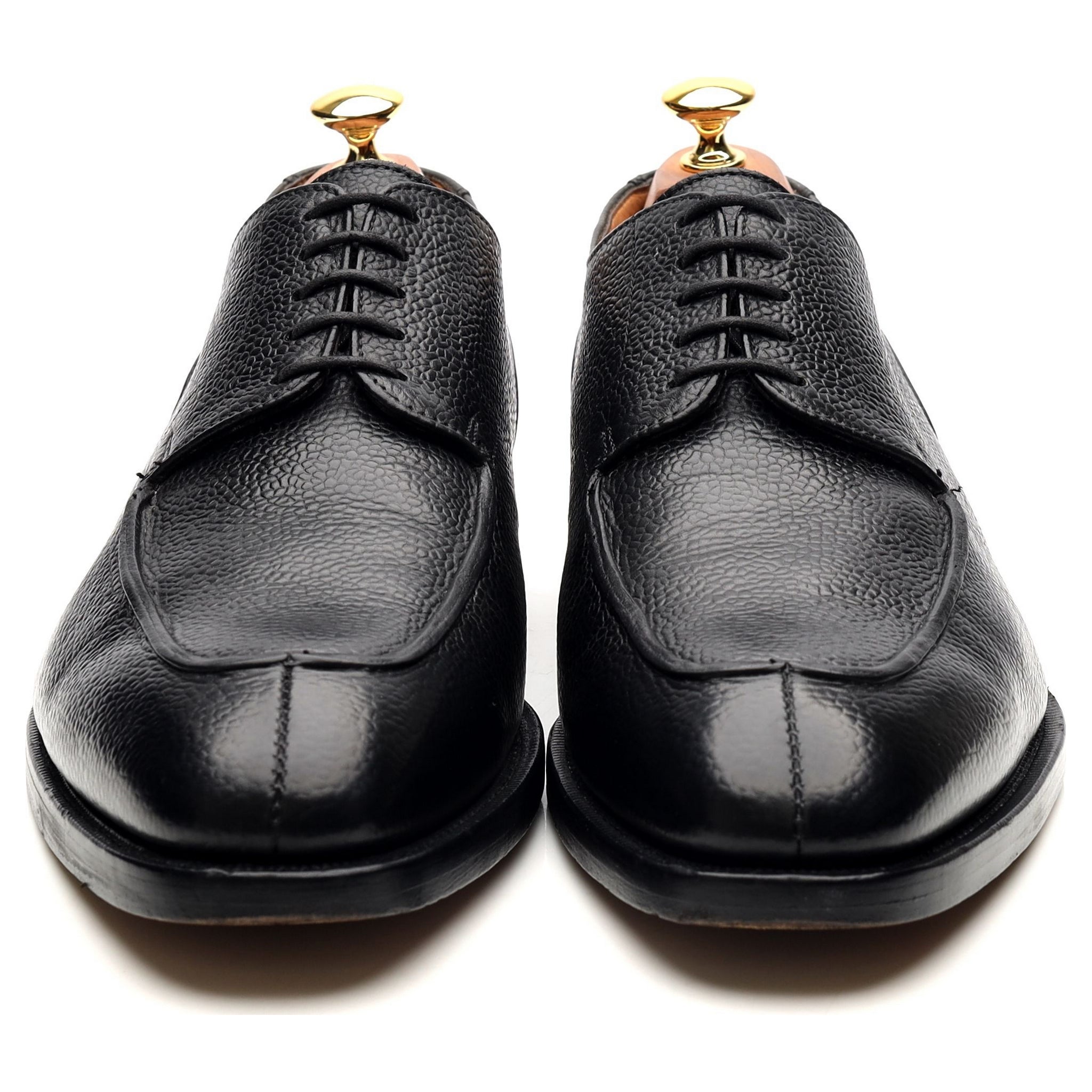 New & Lingwood derby cuir grain noir UK 10.5 large