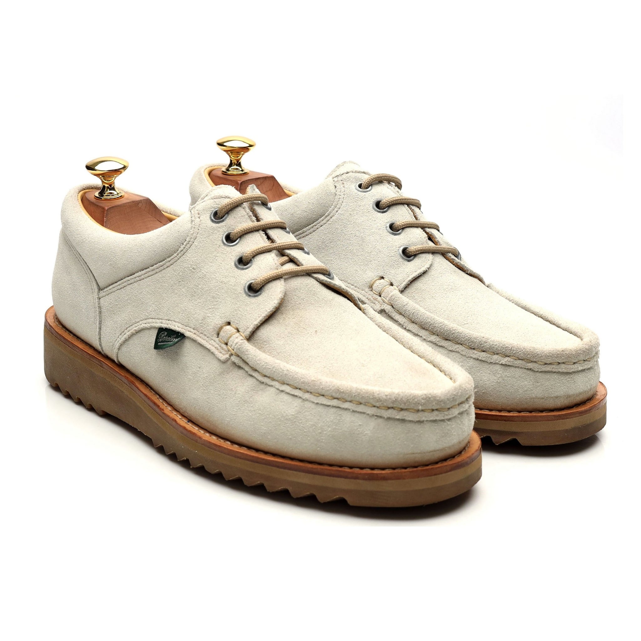 Paraboot Thiers chaussure bateau suède crème UK 9