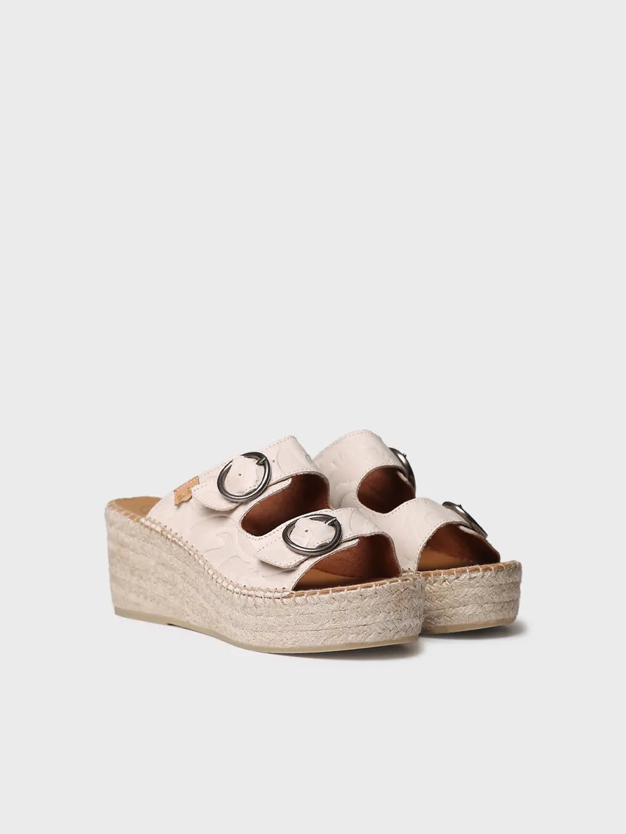 Toni Pons Idoia mule femme cuir compensé jute 7 cm