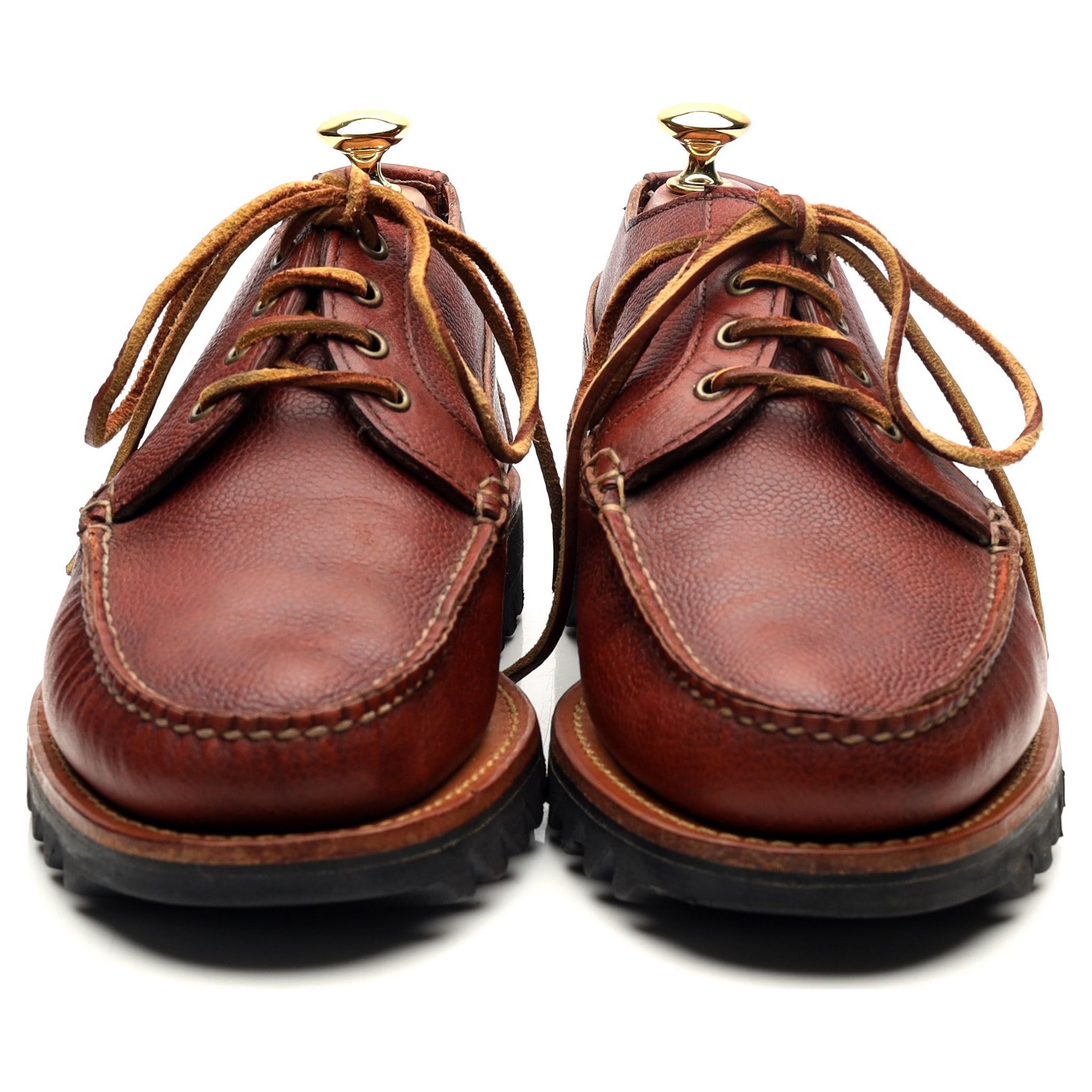 Yuketen derby moc toe cuir grainé marron pointure UK 8