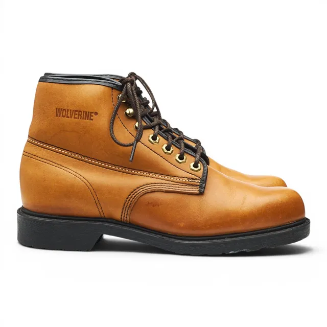 Wolverine 3368 boots cuir marron embout acier UK 7
