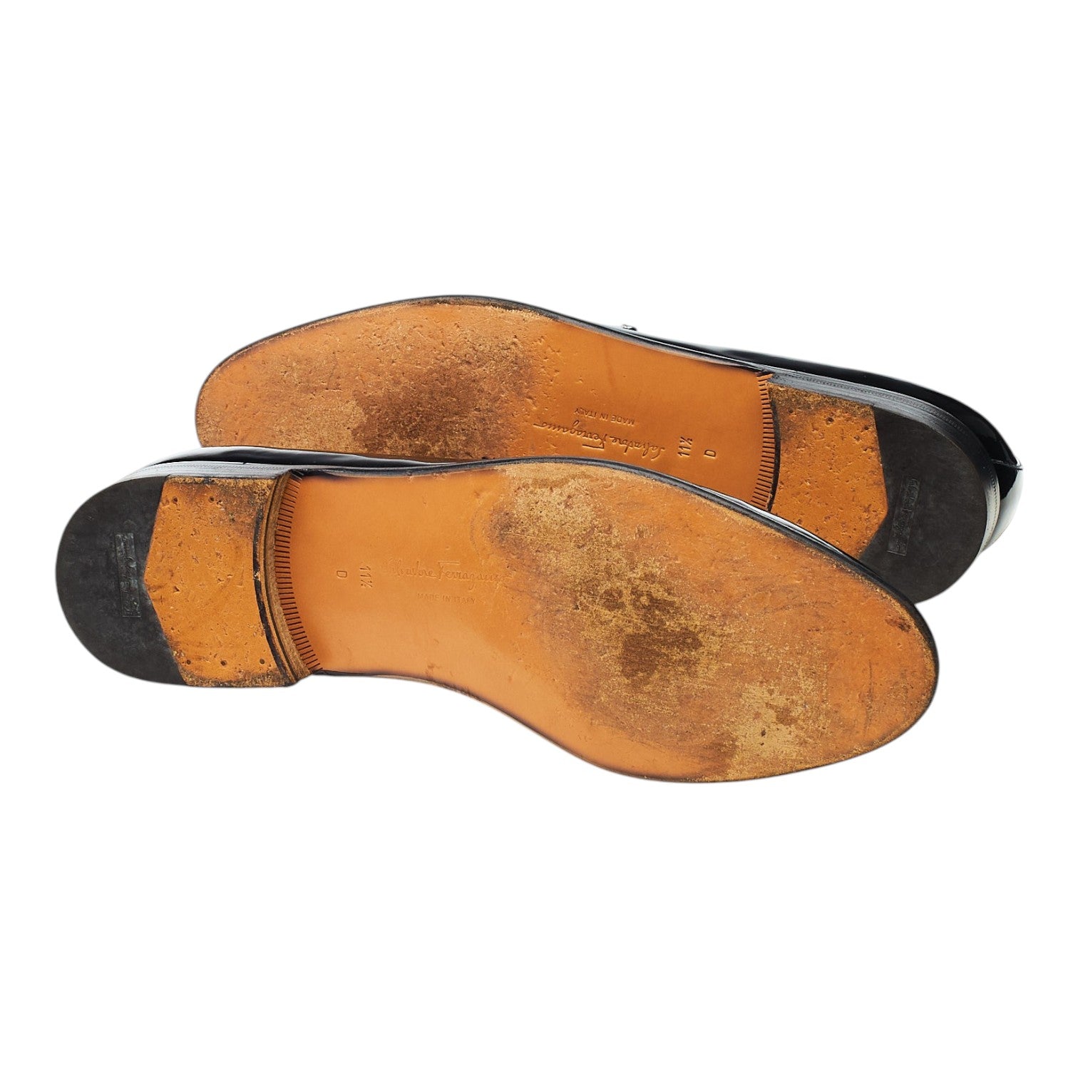 Salvatore Ferragamo mocassin cuir verni noir pointure 10,5