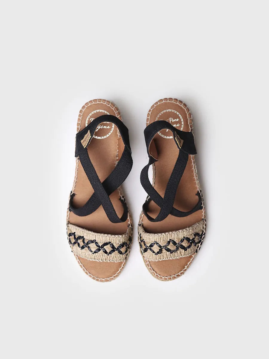 Toni Pons Susa-bn espadrille compensée noire 7 cm