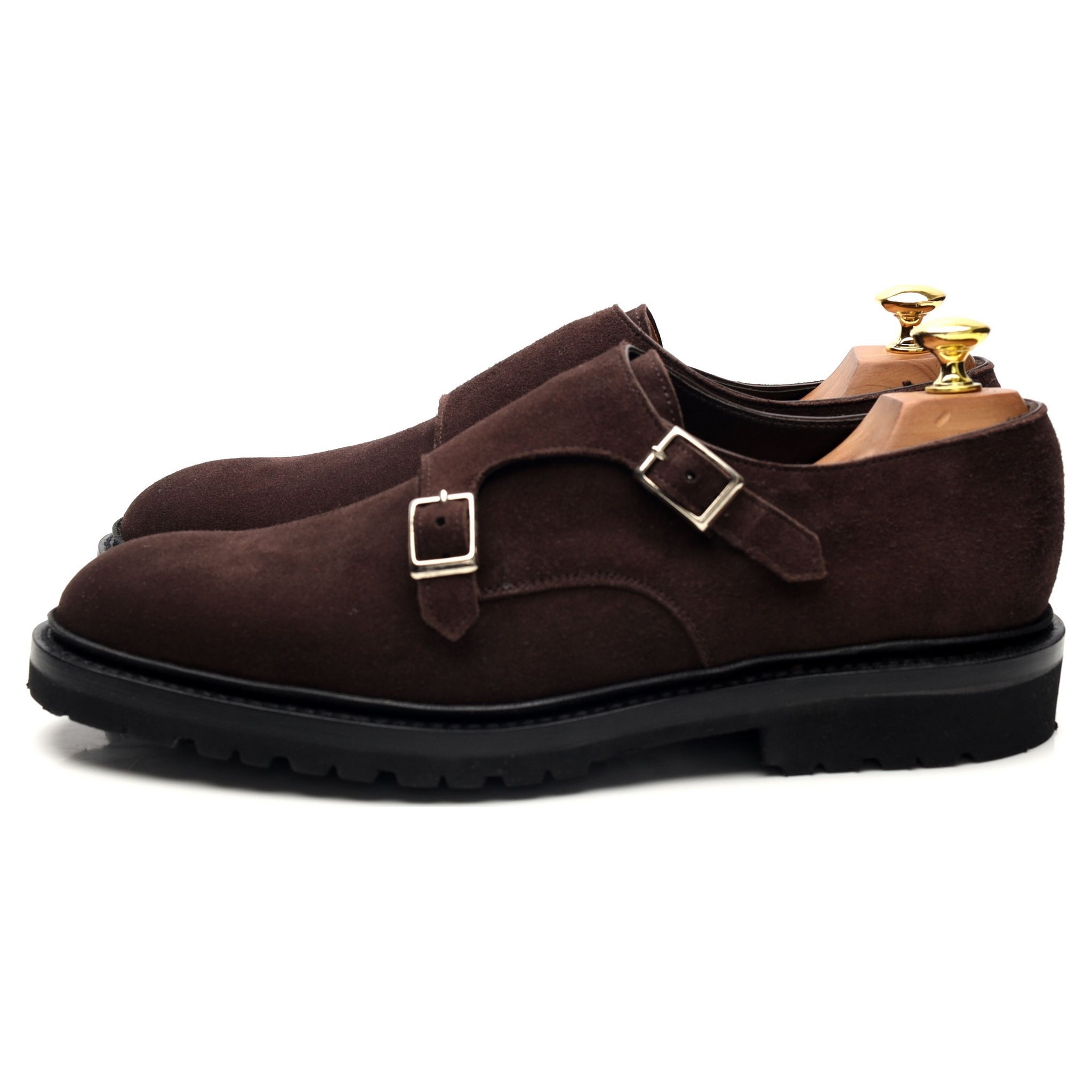 George Cleverley Luke derbys boucle daim marron UK 10.5