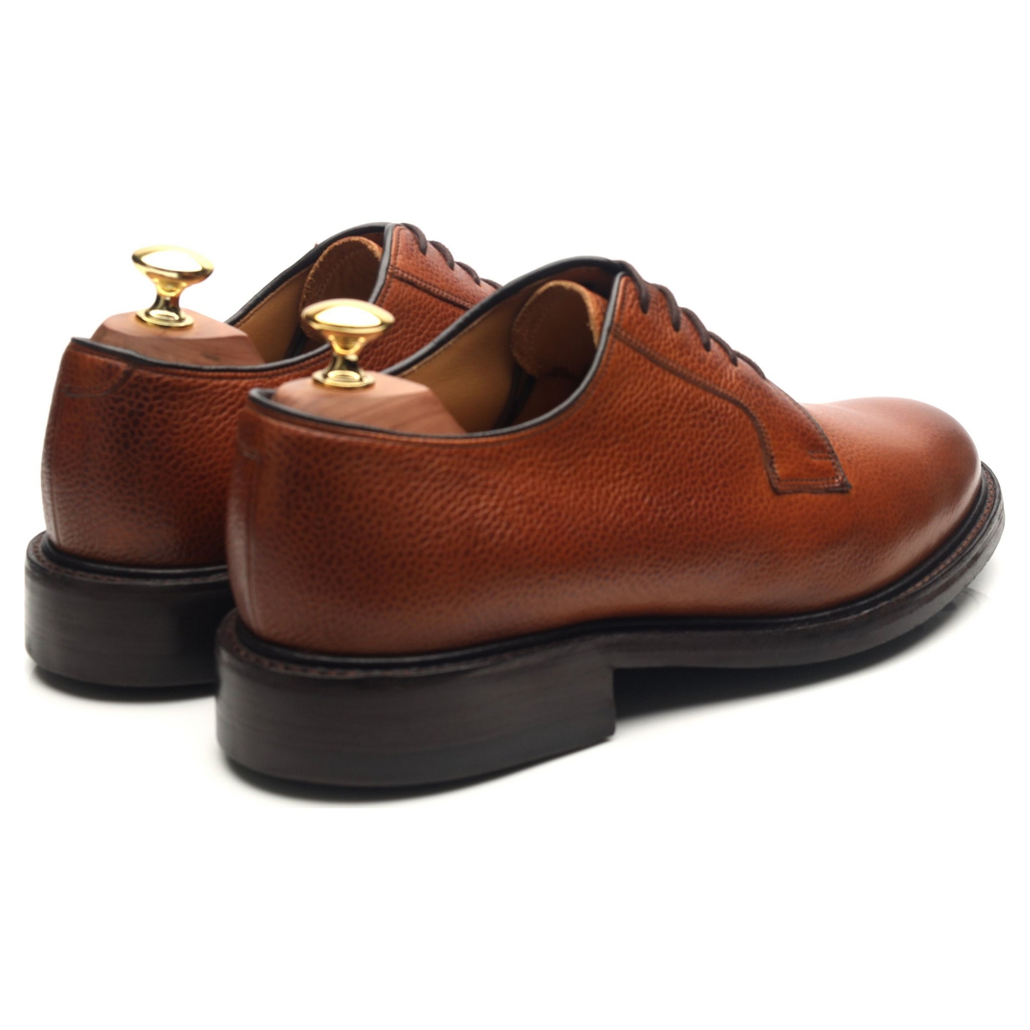 Barker Nairn derbys cuir grain marron UK 8