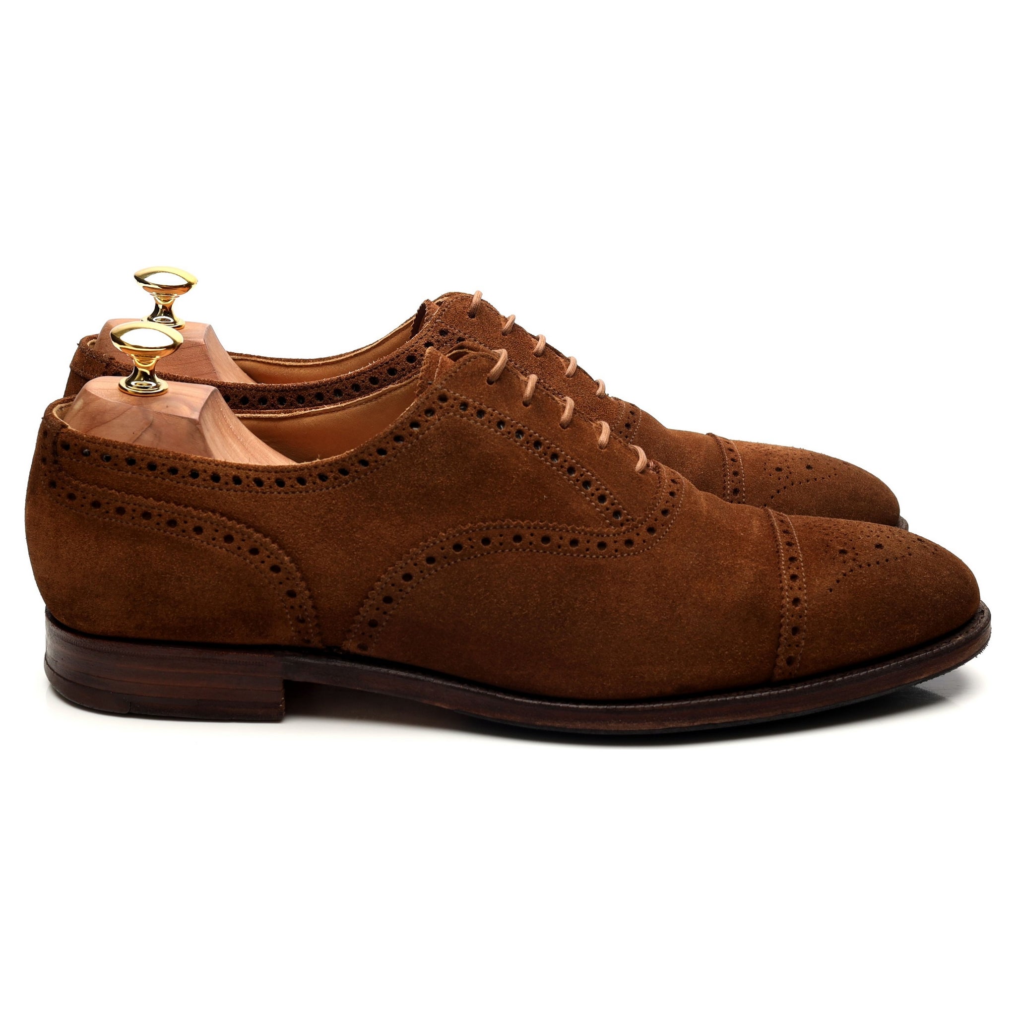 Shipton & Heneage Winchester richelieu semi-brogue daim marron 10,5