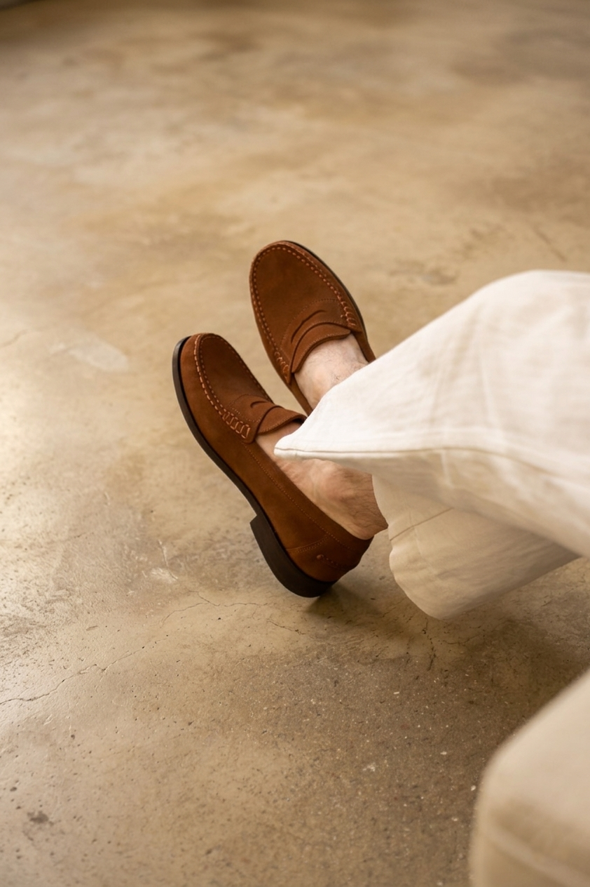 Malfroid Vauban mocassin homme daim cousu Blake