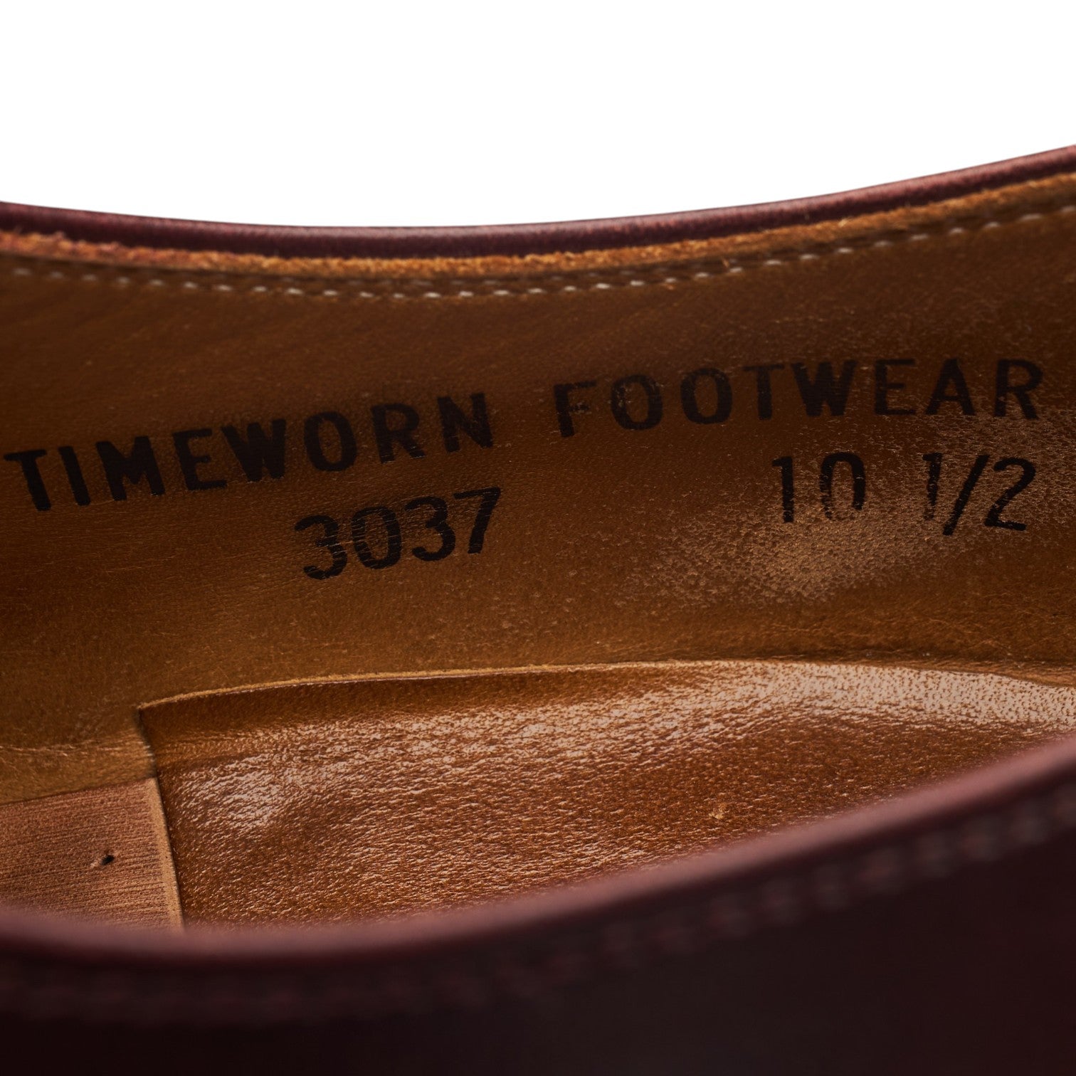 Timeworn Lot 3037 Derby Cuir Bordeaux UK 10.5 Militaire