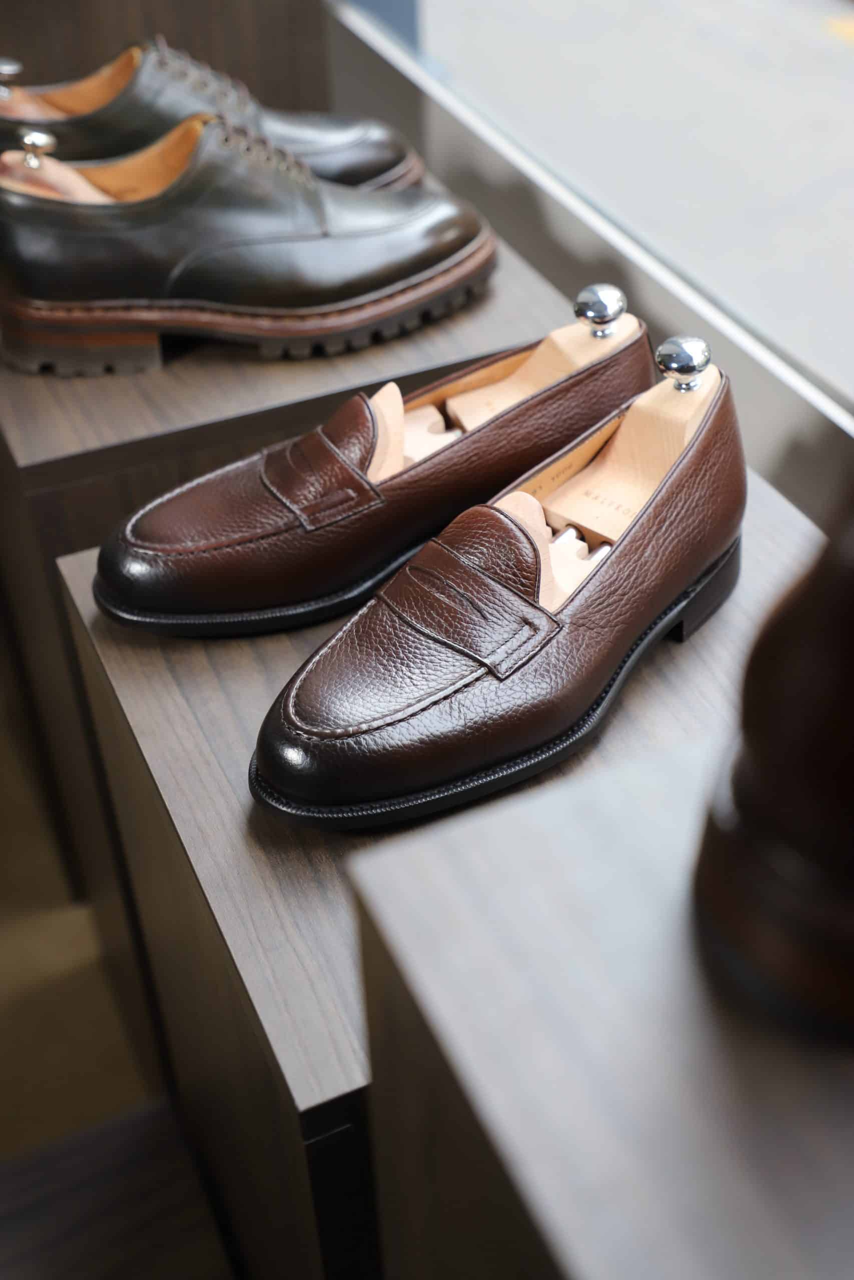 Malfroid Newport mocassin penny loafer cuir grainé Annonay